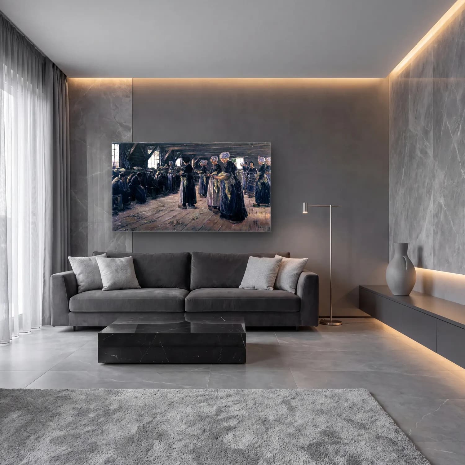 Max Liebermann – The Flax Barn at Laren cam tablo — lüks salon duvarında