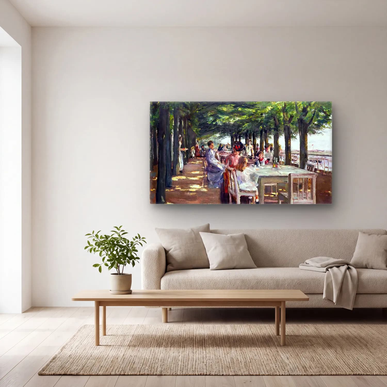 Max Liebermann – The Terrace at Jacob s Restaurant in Nienstedten-an-der-Elbe cam tablo — açık renk salonda