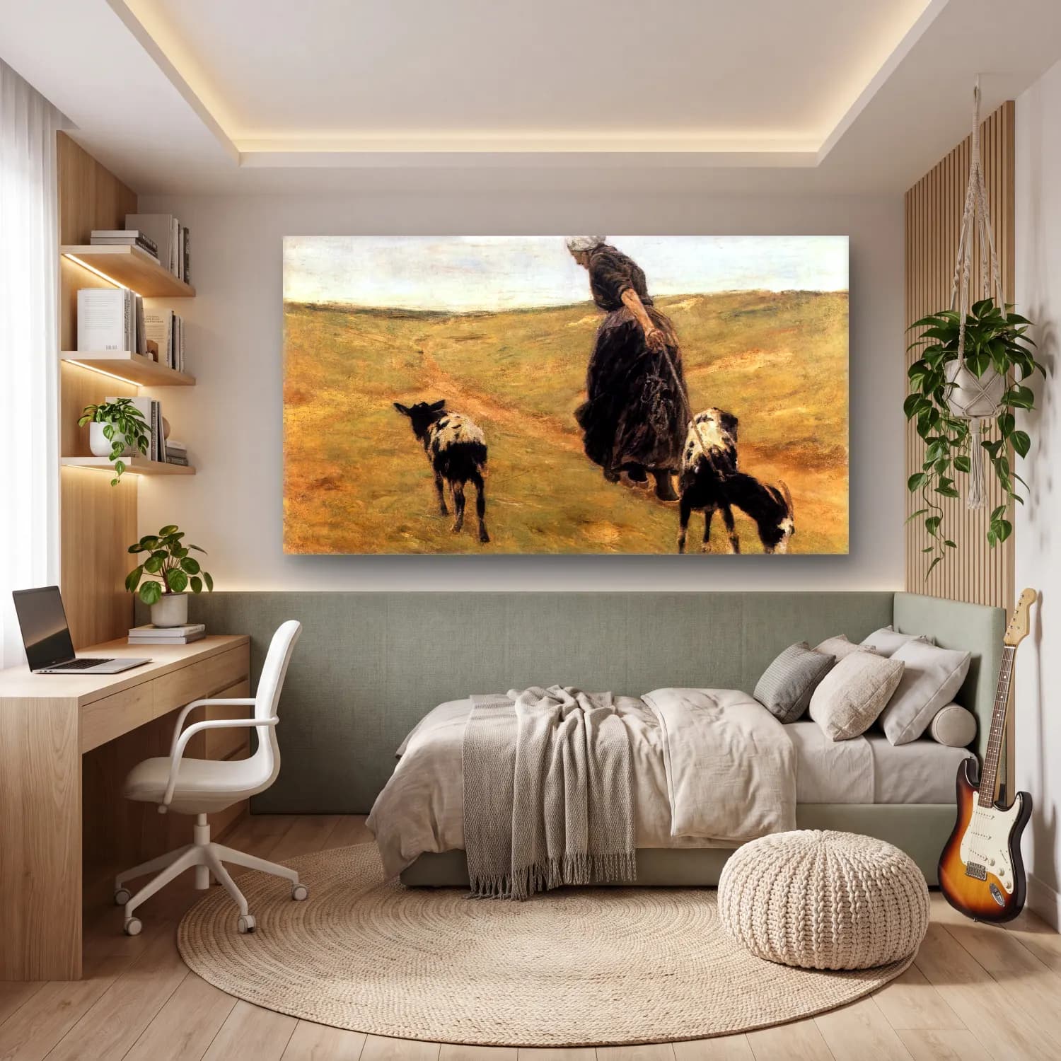 Max Liebermann – Woman with Goats cam tablo — genç odasında