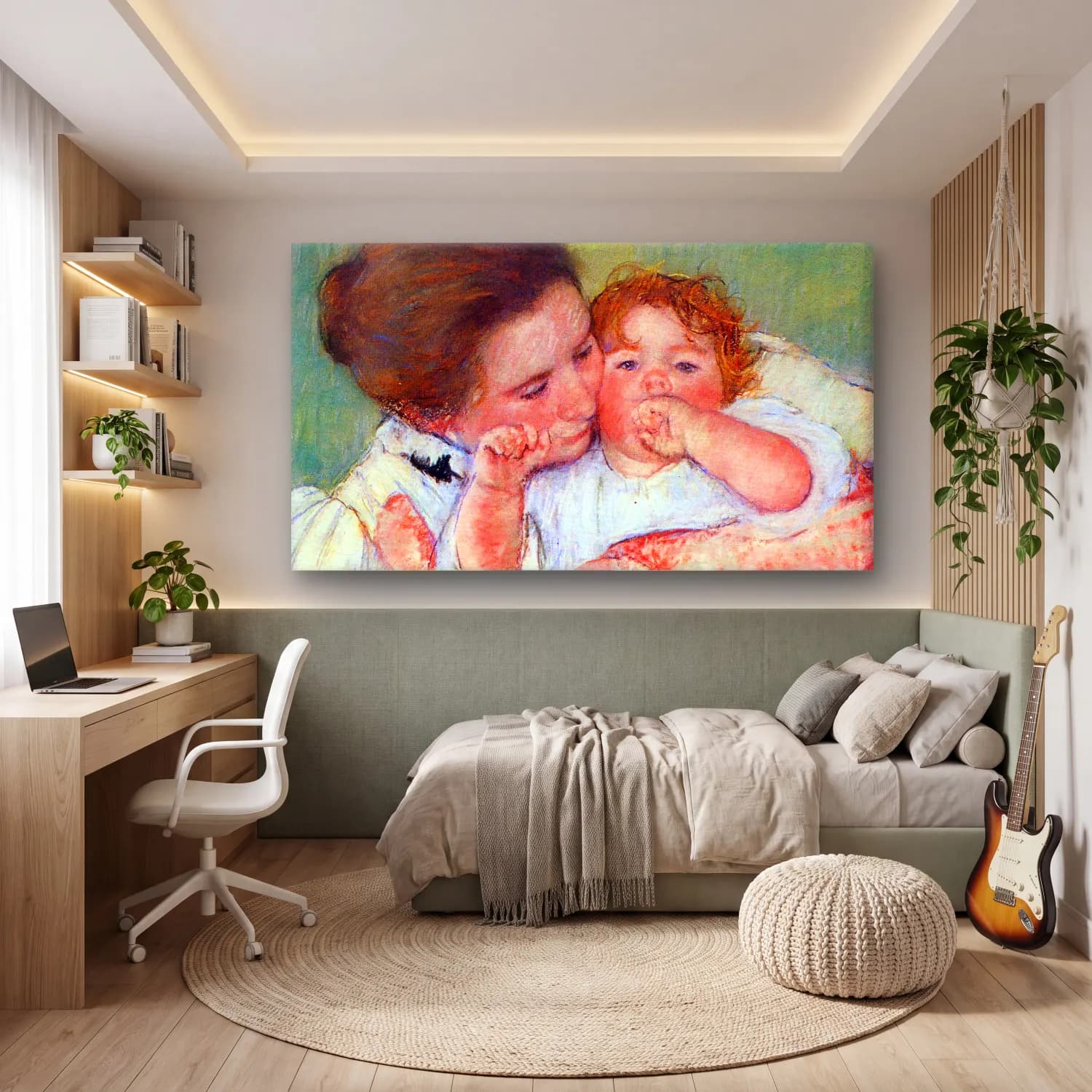Mary Cassatt – Anne Klein, from the mother embraces cam tablo — genç odasında