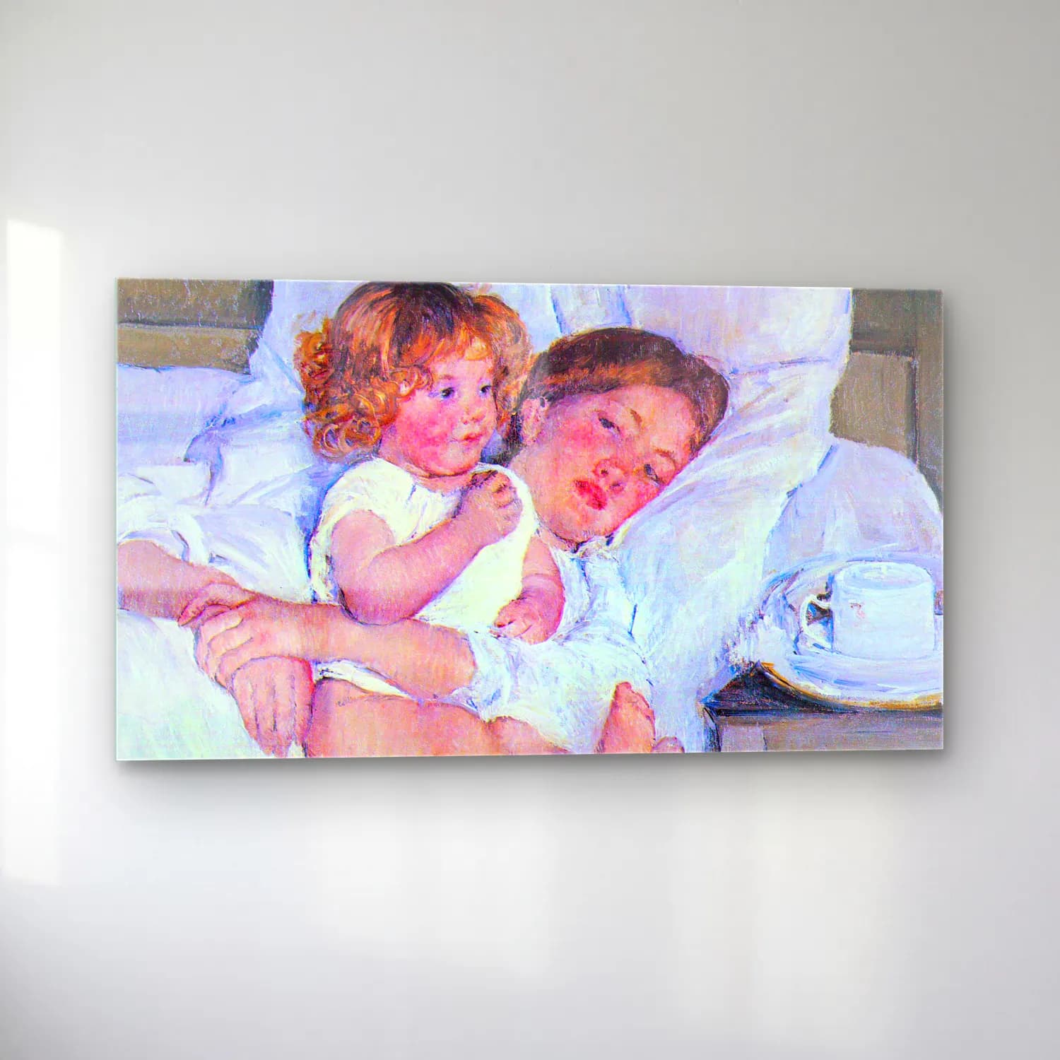 Mary Cassatt – Breakfast in bed cam tablo — sol açıdan görünüm