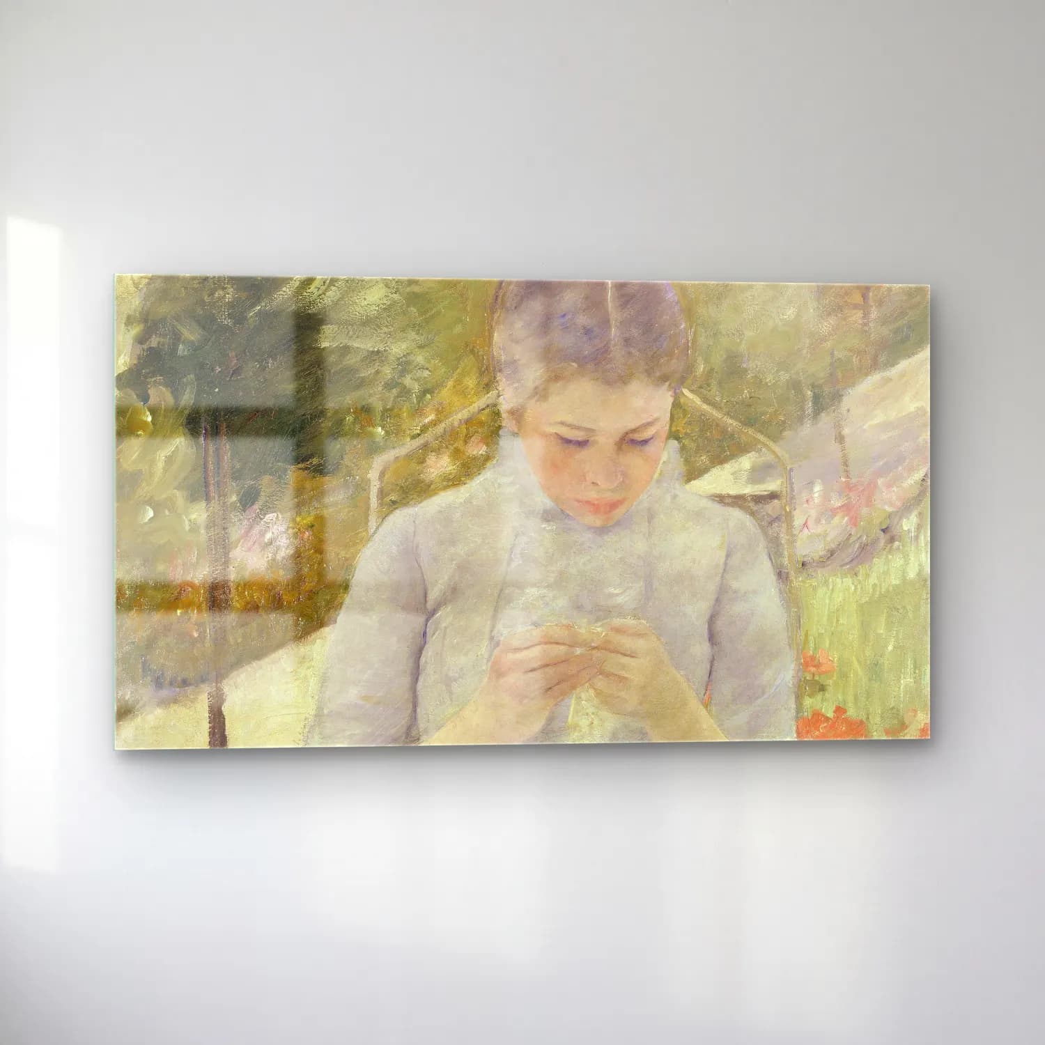 Mary Cassatt – Cassatt - Girl in the Garden cam tablo — sol açıdan görünüm