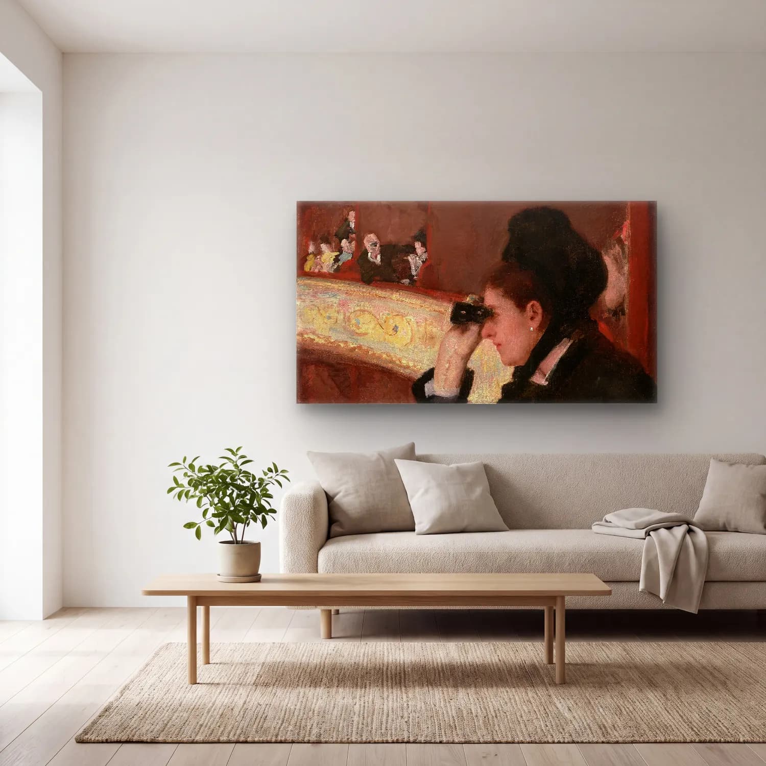 Mary Cassatt – Cassatt - In the Loge cam tablo — açık renk salonda