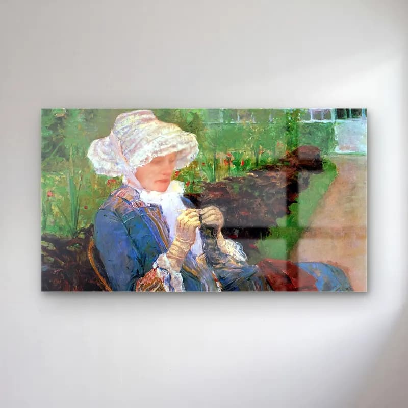 Mary Cassatt – Cassatt, Mary - Lydia Crocheting in the Garden at Marly cam tablo — Mary Cassatt – Cassatt, Mary - Lydia Crocheting in the Garden at Marly — empresyonist kitap okuyan kadın