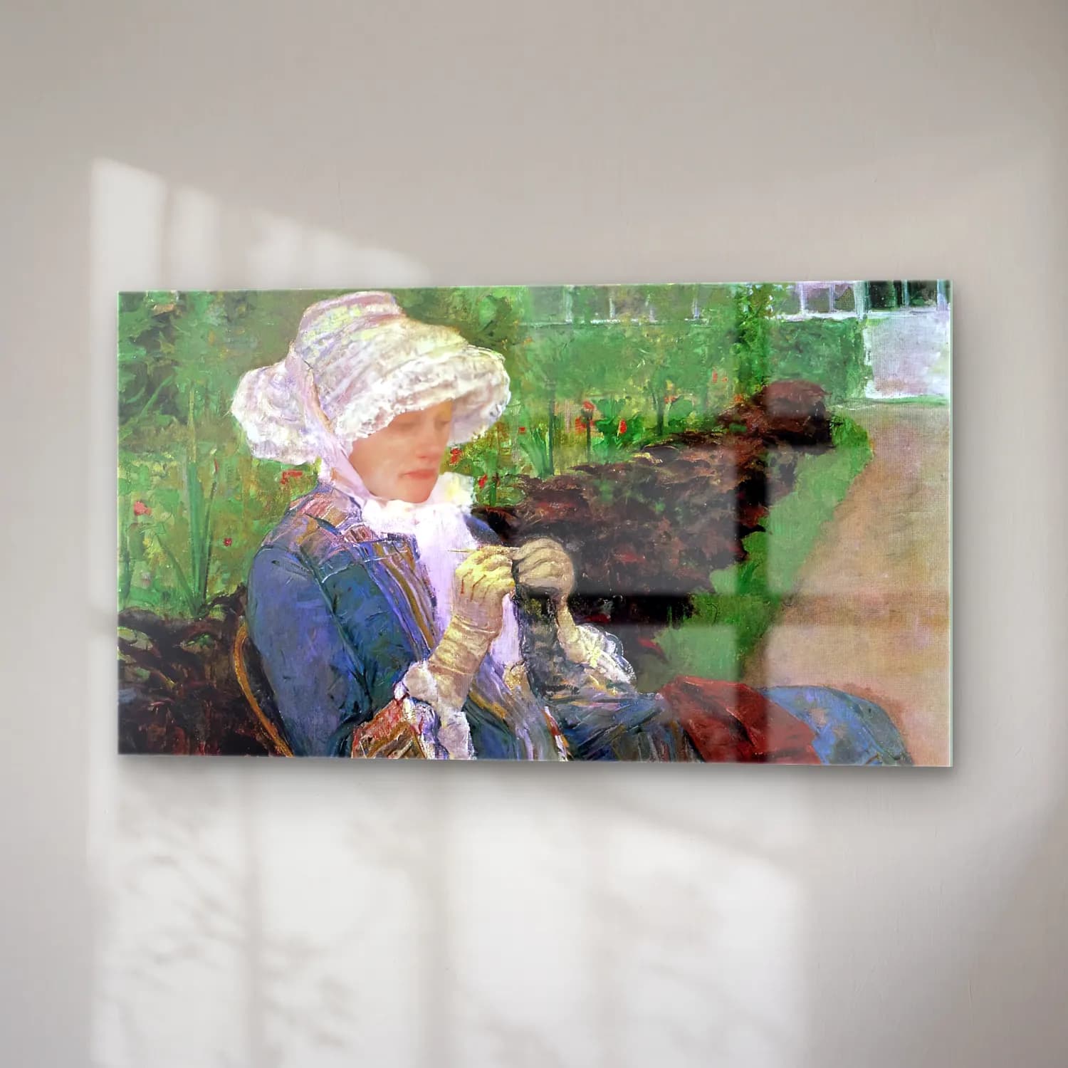 Mary Cassatt – Cassatt, Mary - Lydia Crocheting in the Garden at Marly cam tablo — sağ açıdan görünüm
