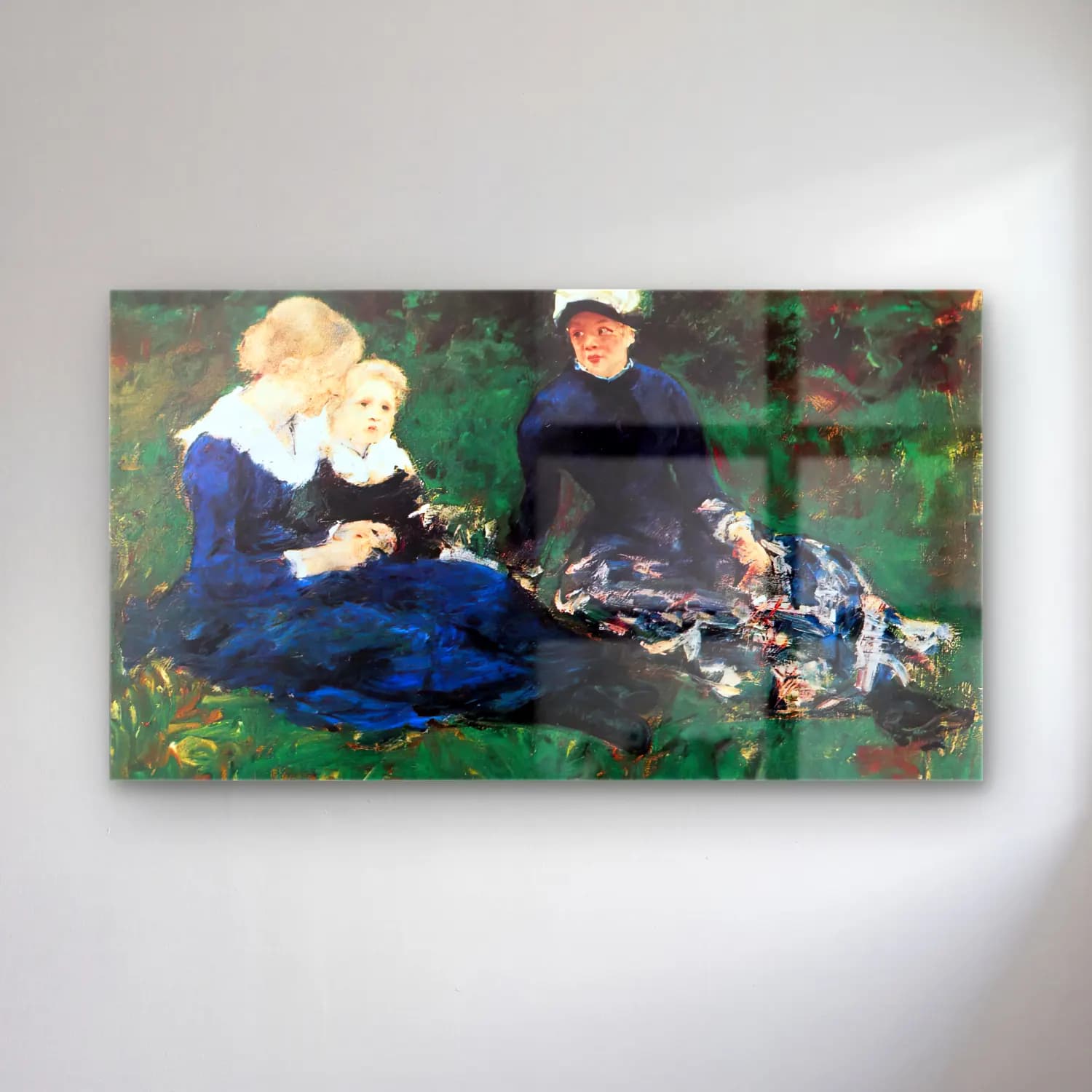 Mary Cassatt – Cassatt, Mary - On the Meadow cam tablo — Mary Cassatt – Cassatt, Mary - On the Meadow — empresyonist anne ve çocuk