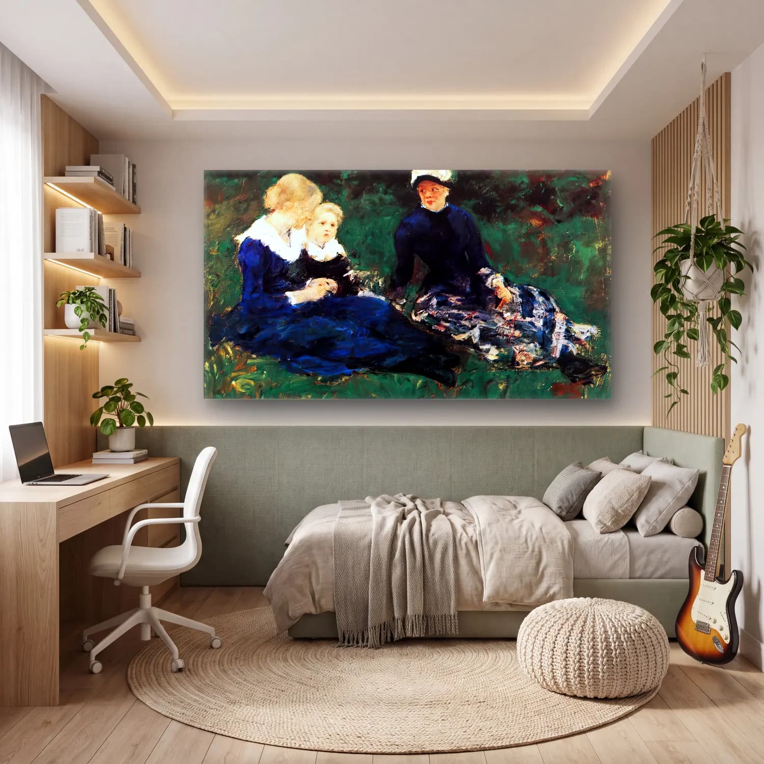 Mary Cassatt – Cassatt, Mary - On the Meadow cam tablo — genç odasında
