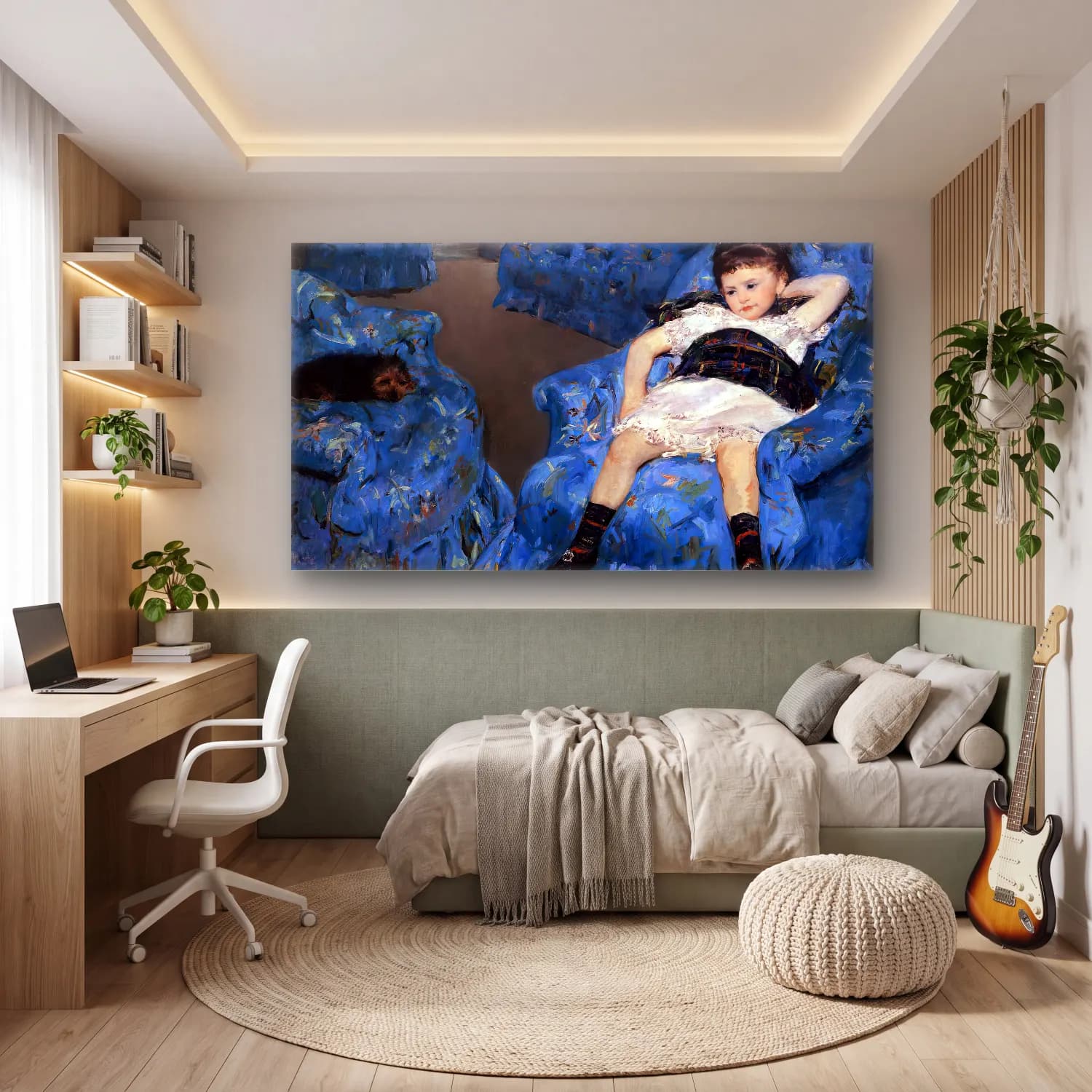 Mary Cassatt – Cassatt, Mary - The Blue Room cam tablo — genç odasında