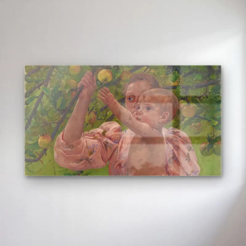 Mary Cassatt – Child Picking a Fruit cam tablo — Mary Cassatt – Child Picking a Fruit — empresyonist anne ve çocuk
