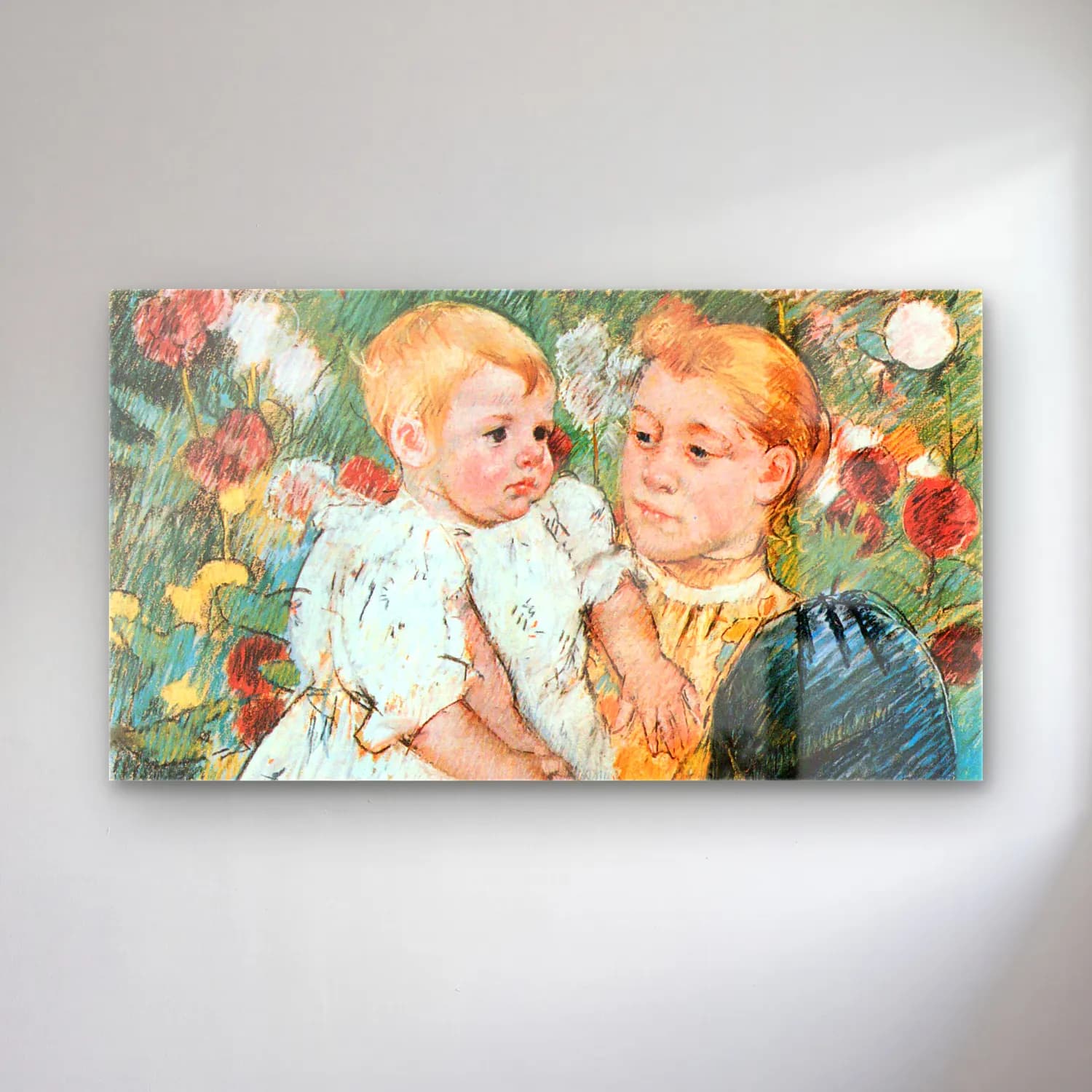 Mary Cassatt – In the garden cam tablo — Mary Cassatt – In the garden — empresyonist anne ve çocuk