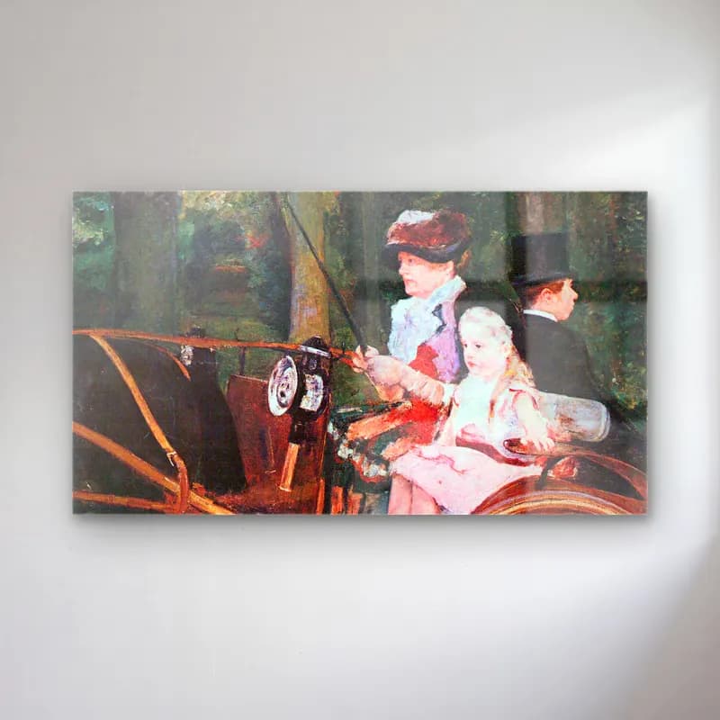 Mary Cassatt – In the wagon cam tablo — Mary Cassatt – In the wagon — empresyonist anne ve çocuk