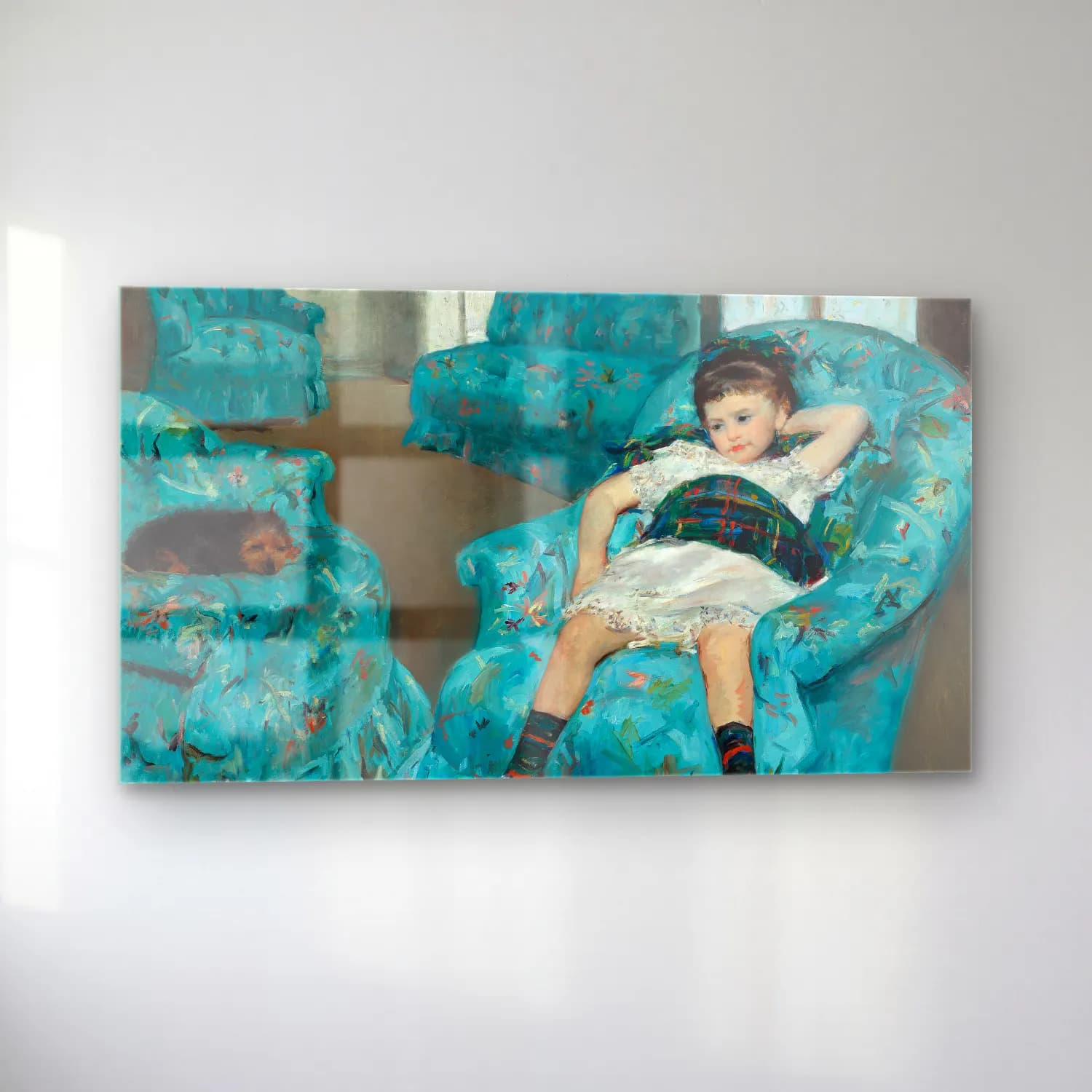 Mary Cassatt – Little Girl in a Blue Armchair cam tablo — sol açıdan görünüm