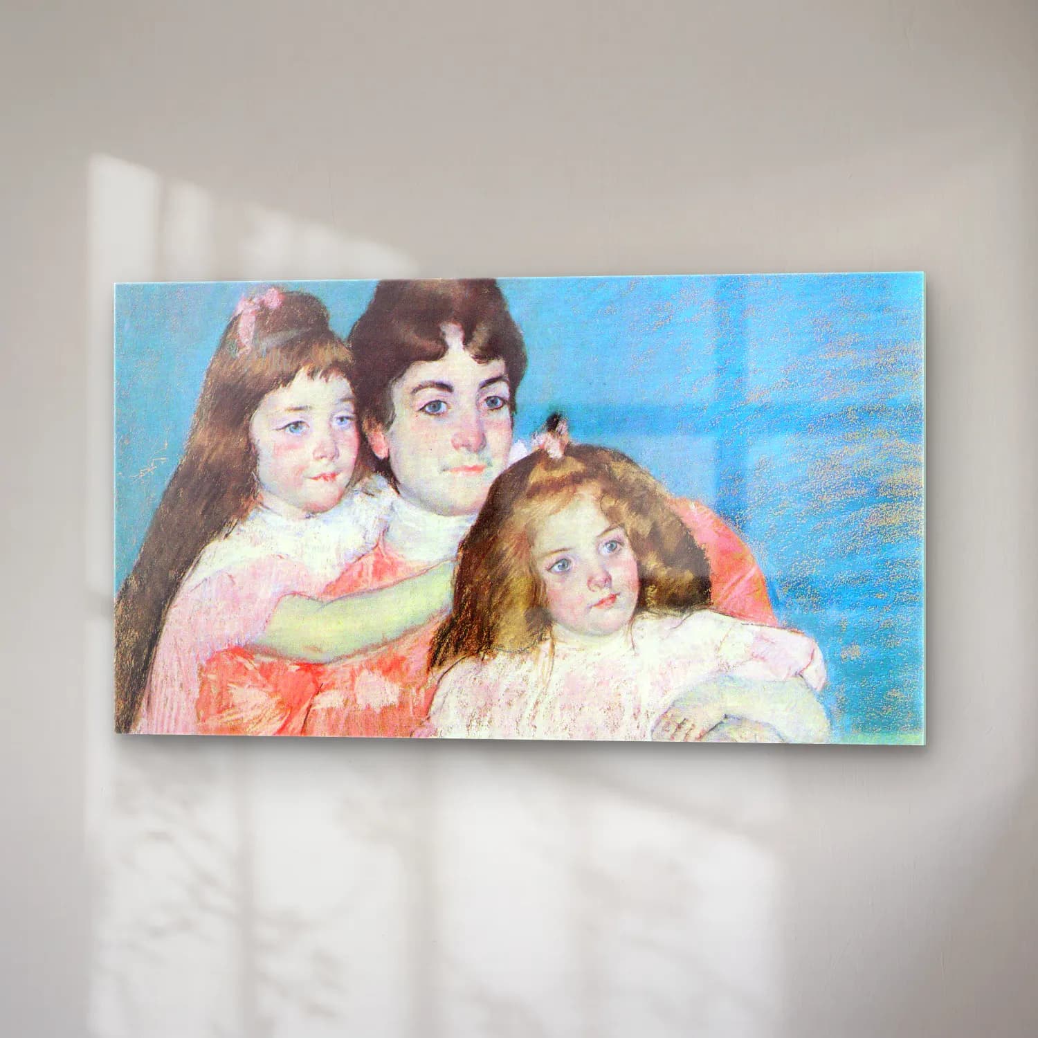 Mary Cassatt – Madame A.F. Aude with her two daughters cam tablo — sağ açıdan görünüm