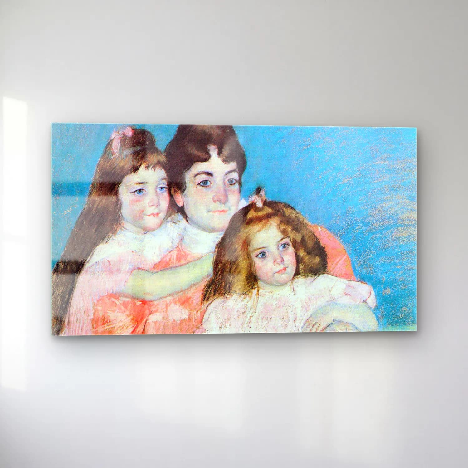 Mary Cassatt – Madame A.F. Aude with her two daughters cam tablo — sol açıdan görünüm