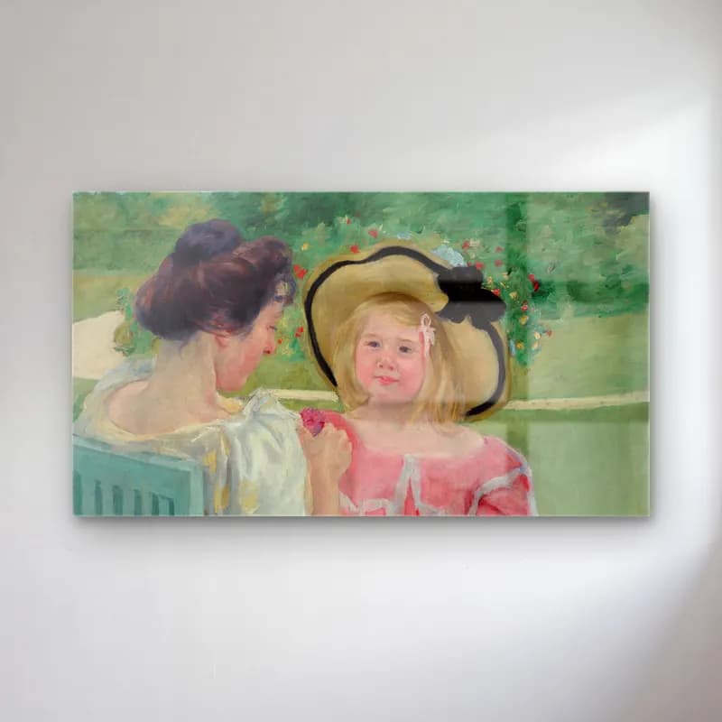 Mary Cassatt – Mary Cassatt - In the Garden cam tablo — Mary Cassatt – Mary Cassatt - In the Garden — empresyonist anne ve çocuk