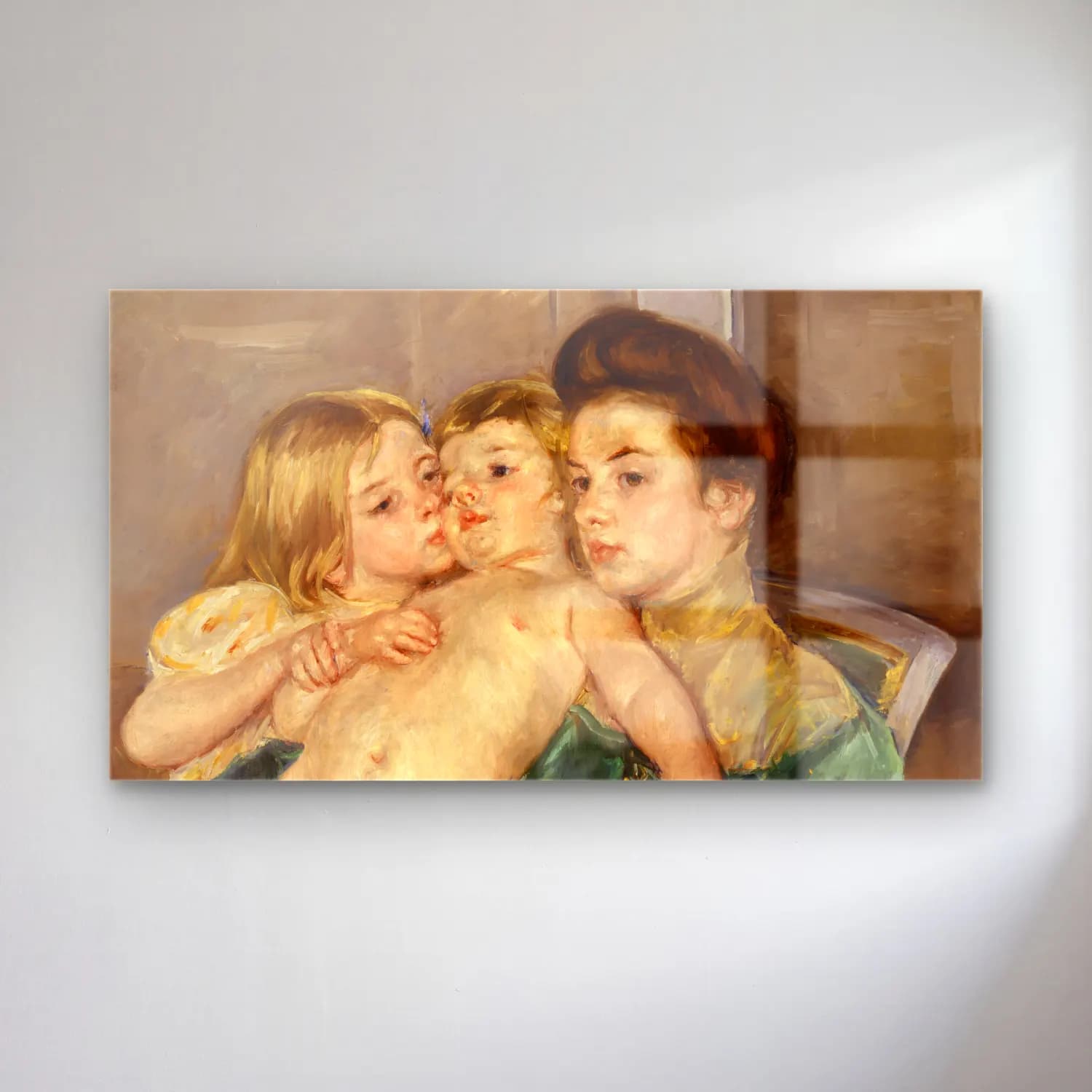Mary Cassatt – The Caress cam tablo — Mary Cassatt – The Caress — empresyonist anne ve çocuk