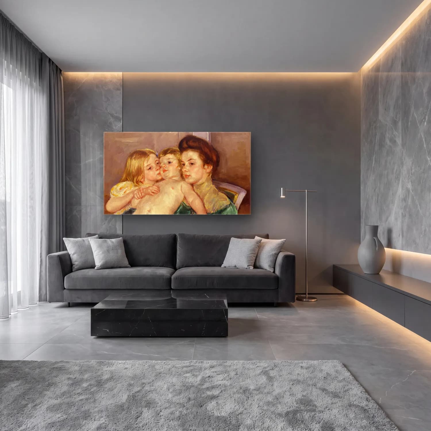 Mary Cassatt – The Caress cam tablo — lüks salon duvarında
