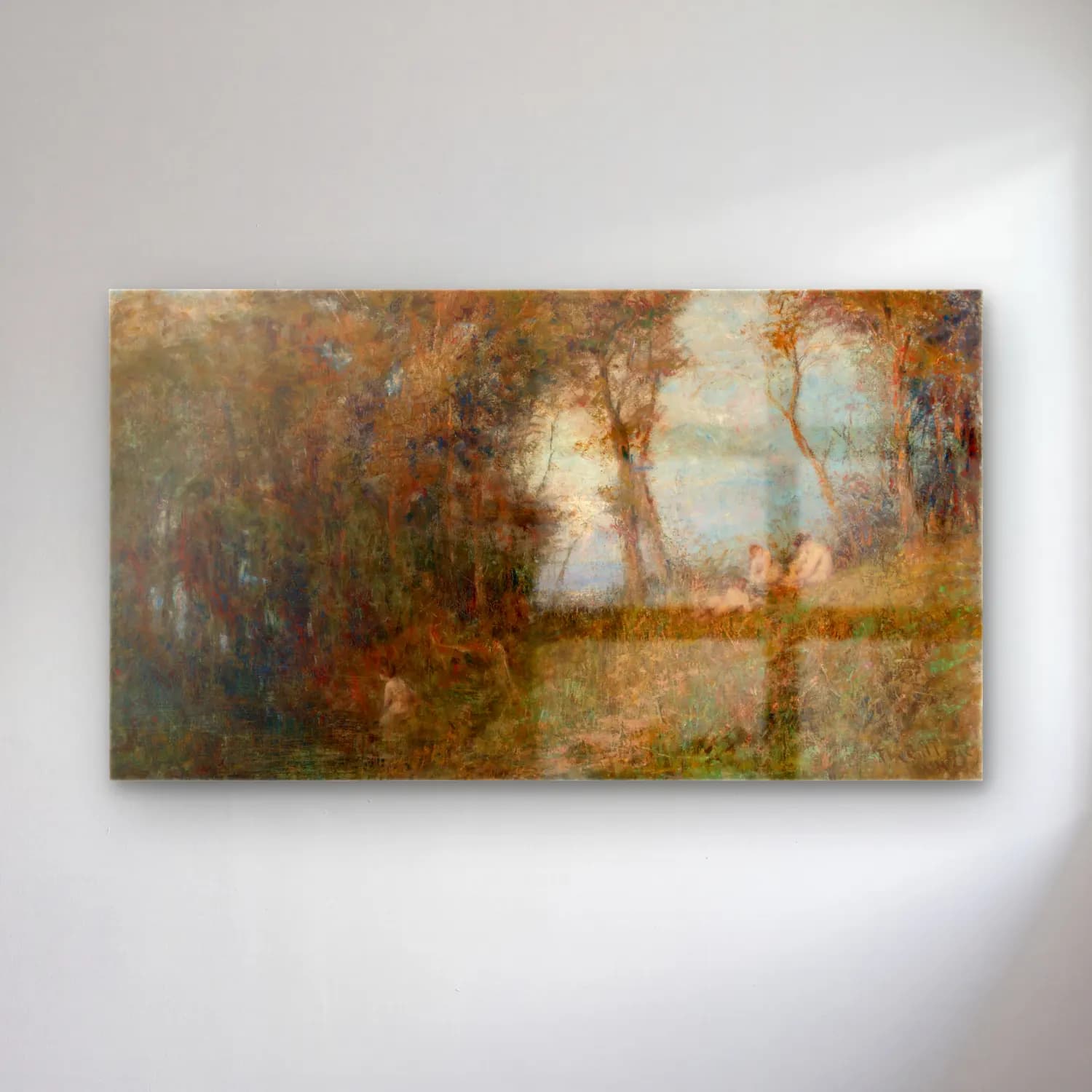 Frederick Mccubbin – Afterglow cam tablo — Frederick Mccubbin – Afterglow — empresyonist kırda nehir