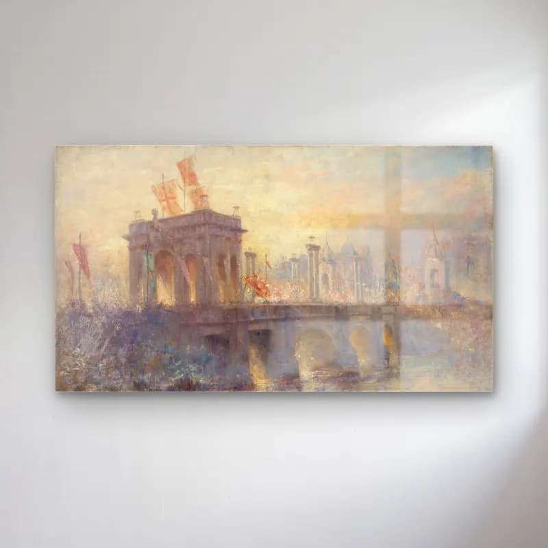 Frederick Mccubbin – Arrival of the Duke and Duchess of York, Melbourne cam tablo — Frederick Mccubbin – Arrival of the Duke and Duchess of York, Melbourne — empresyonist savaş sahnesi