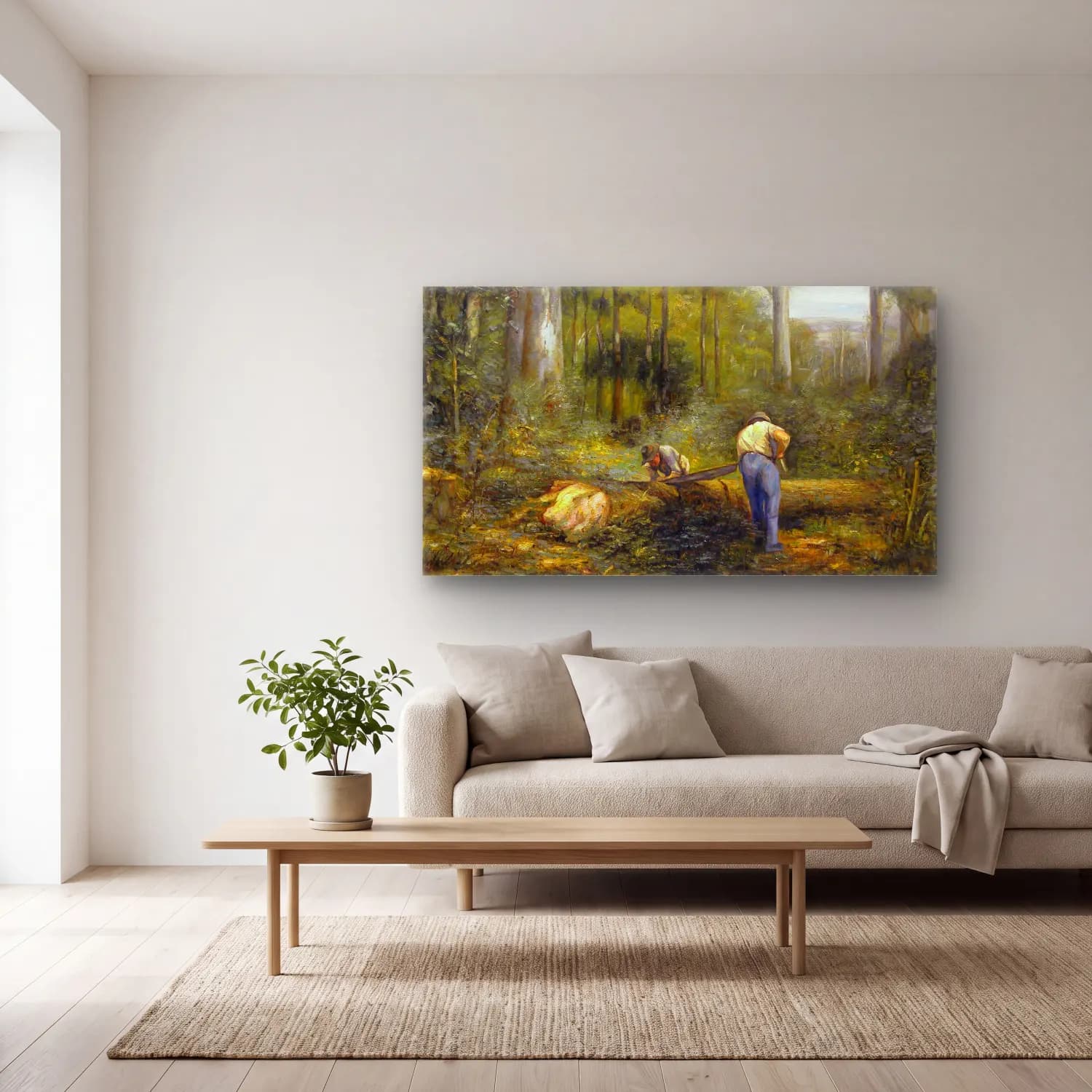 Frederick Mccubbin – Bush Sawyers cam tablo — açık renk salonda