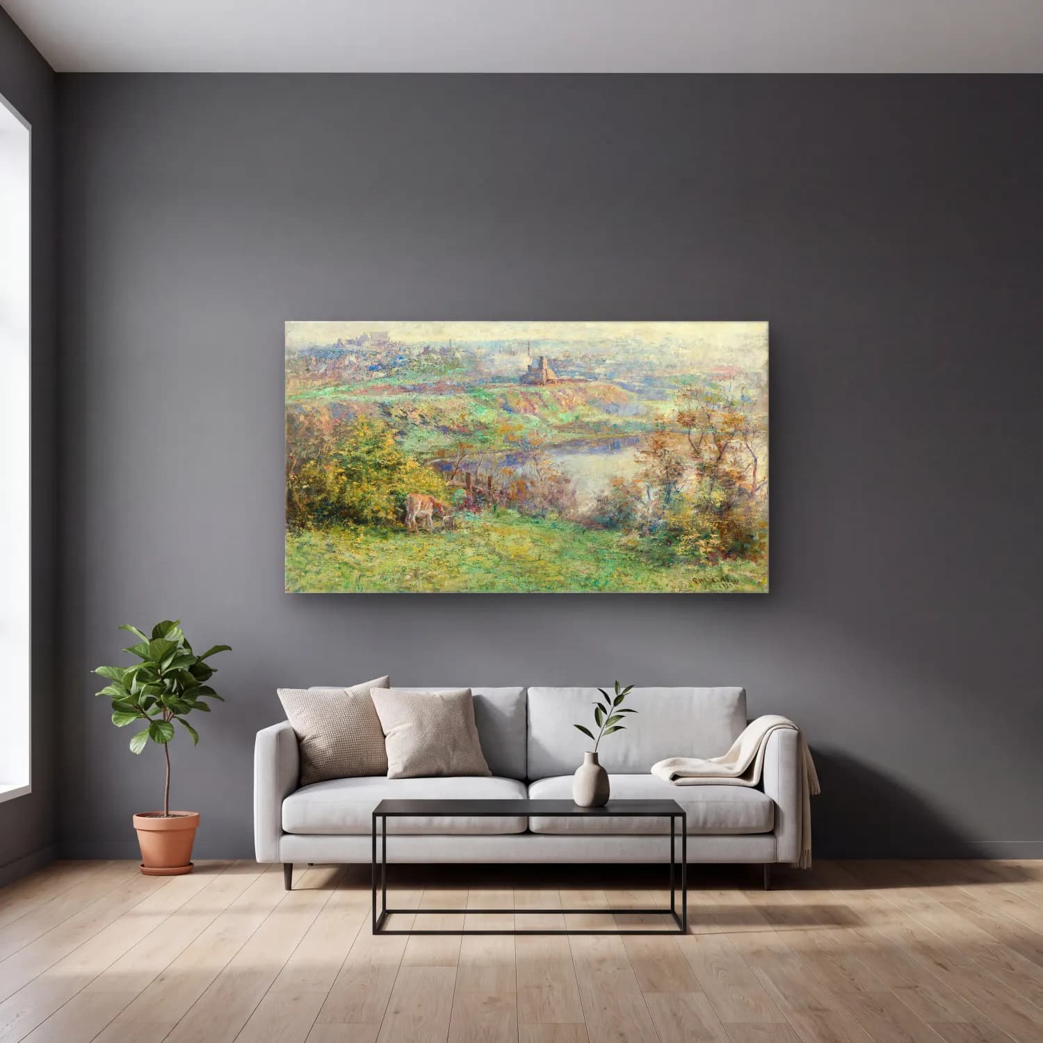 Frederick Mccubbin – Coming of Spring cam tablo — gri duvarlı salonda
