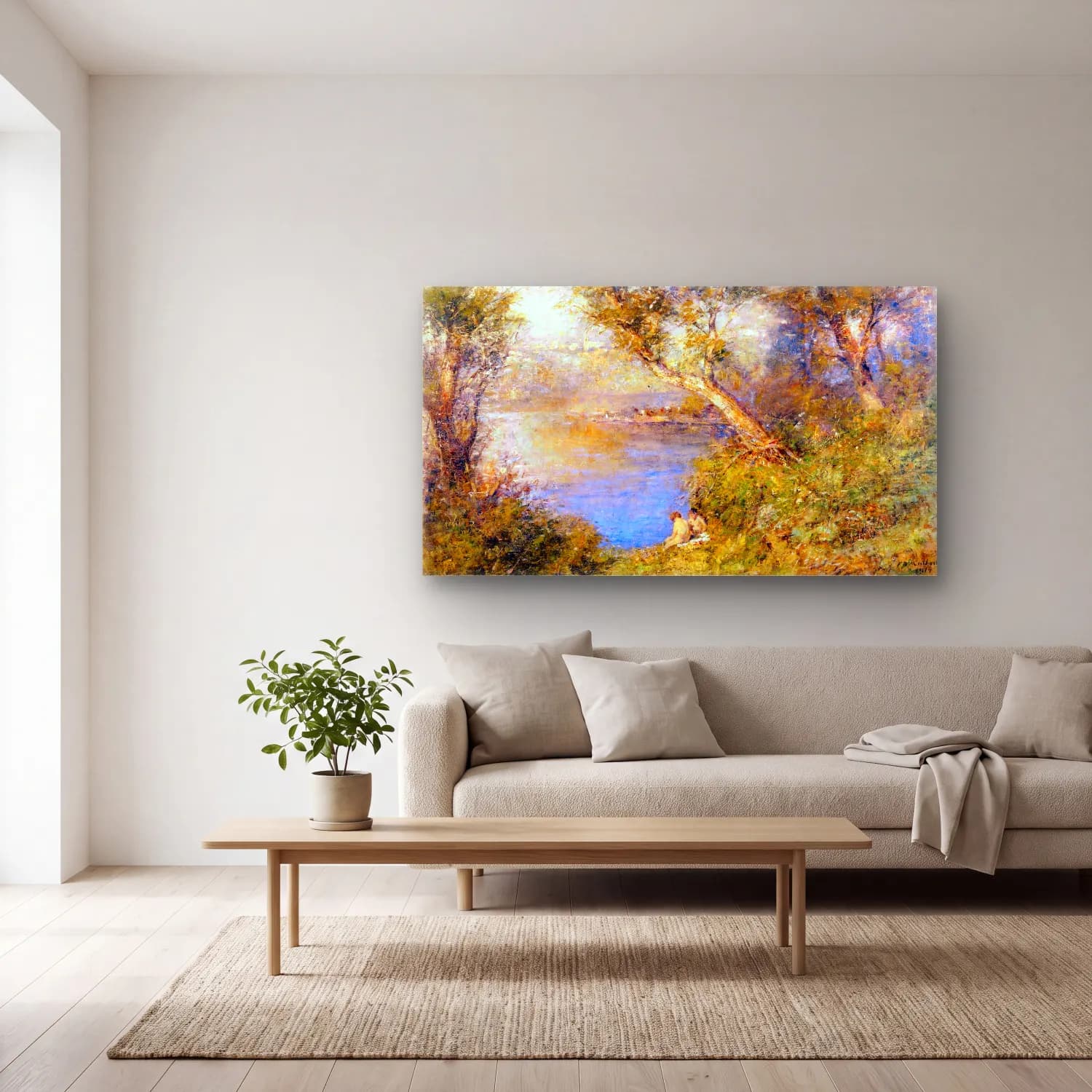 Frederick Mccubbin – Golden Sunlight cam tablo — açık renk salonda
