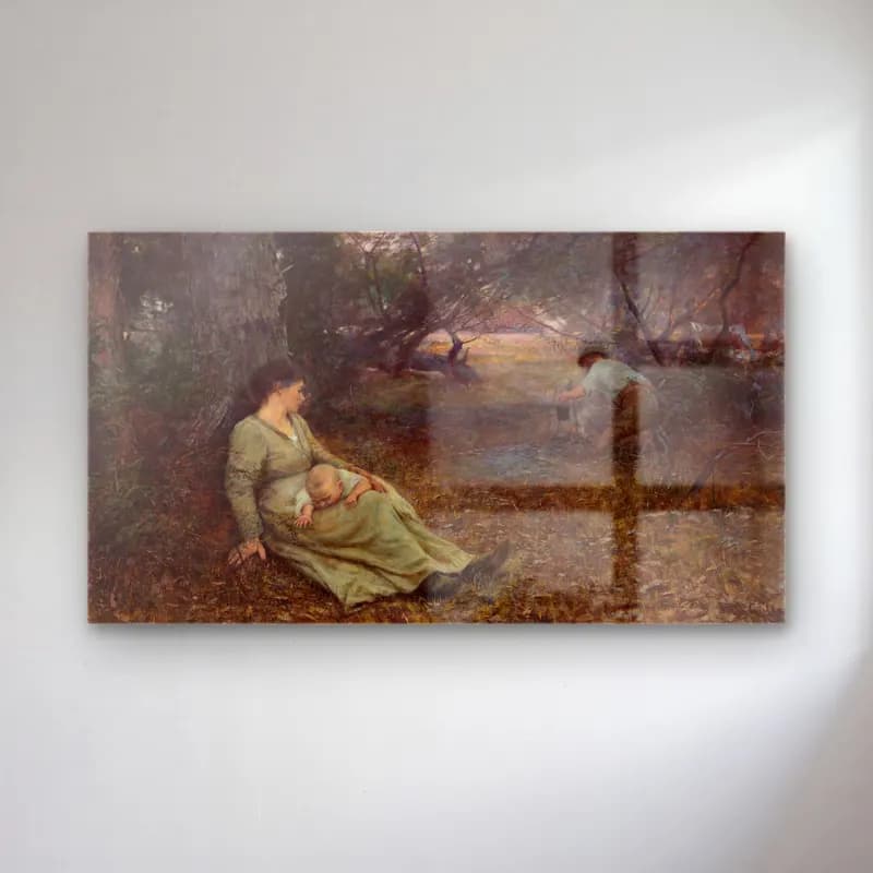 Frederick Mccubbin – On the Wallaby Track cam tablo — Frederick Mccubbin – On the Wallaby Track — empresyonist anne ve çocuk