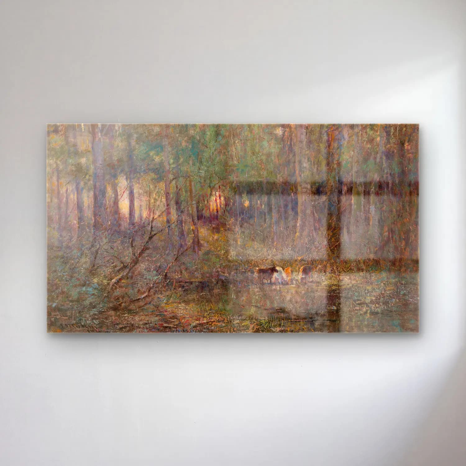 Frederick Mccubbin – Violet and Gold cam tablo — Frederick Mccubbin – Violet and Gold — empresyonist kırda nehir