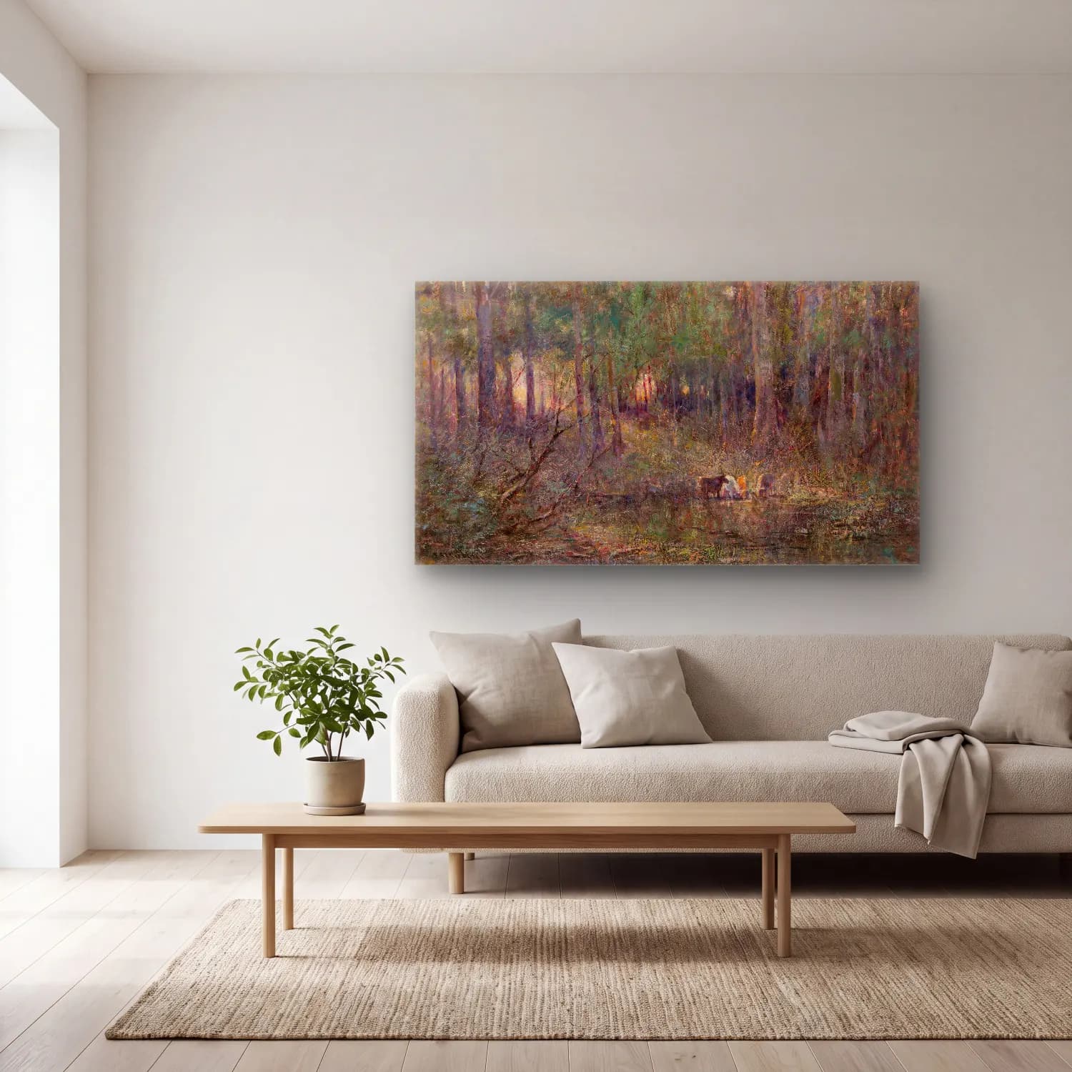 Frederick Mccubbin – Violet and Gold cam tablo — açık renk salonda