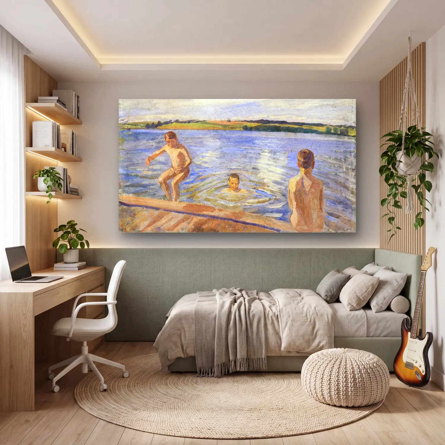 Peter Hansen – Boys Bathing cam tablo — genç odasında