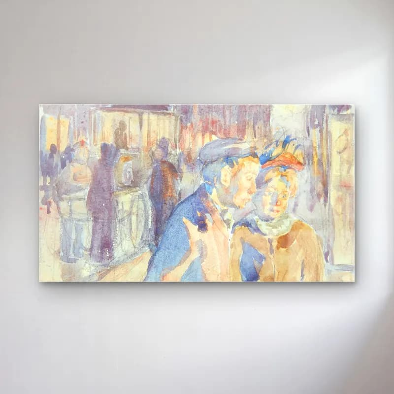 Peter Hansen – Evening cam tablo — Peter Hansen – Evening — suluboya kalabalık cadde