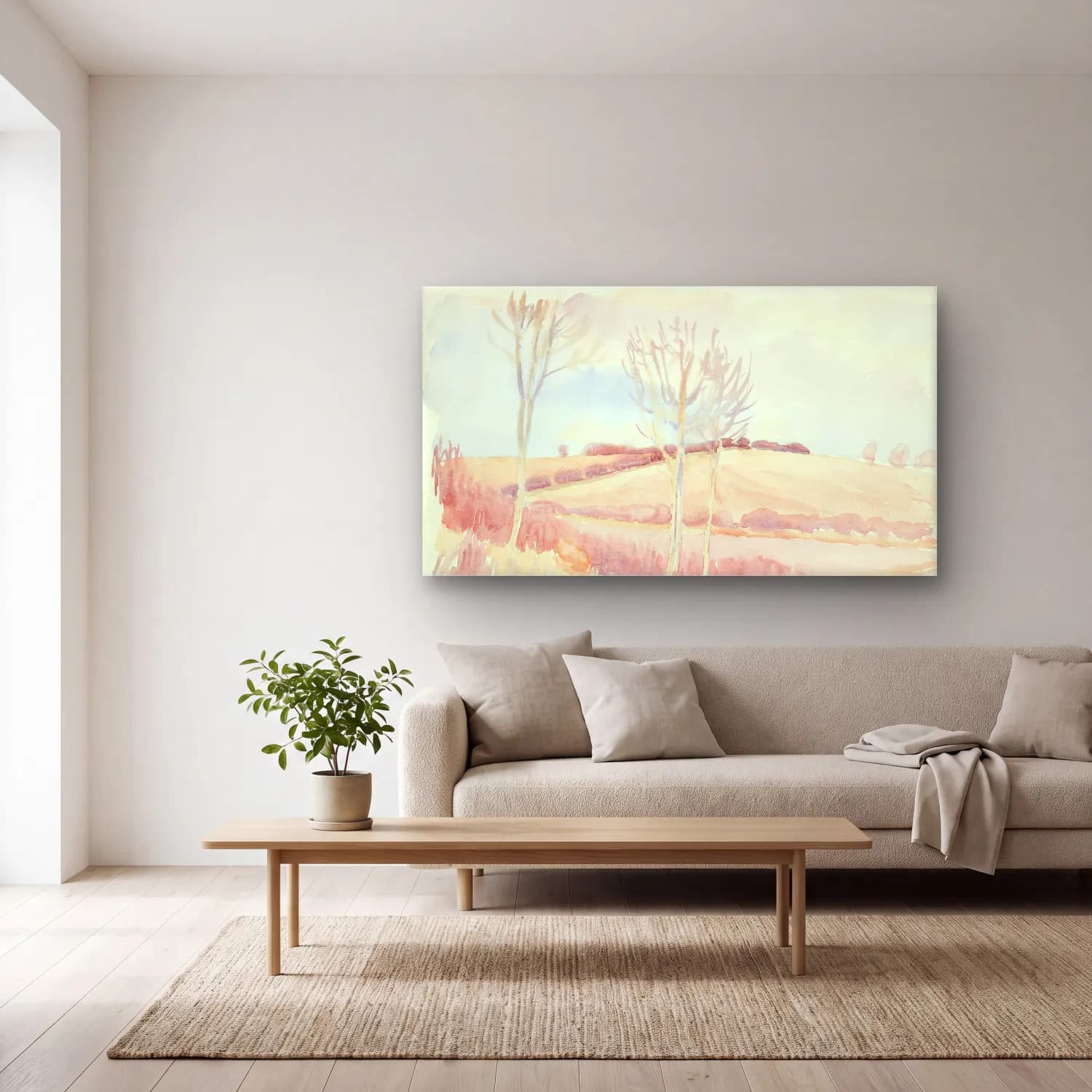 Peter Hansen – Funen landscape cam tablo — açık renk salonda