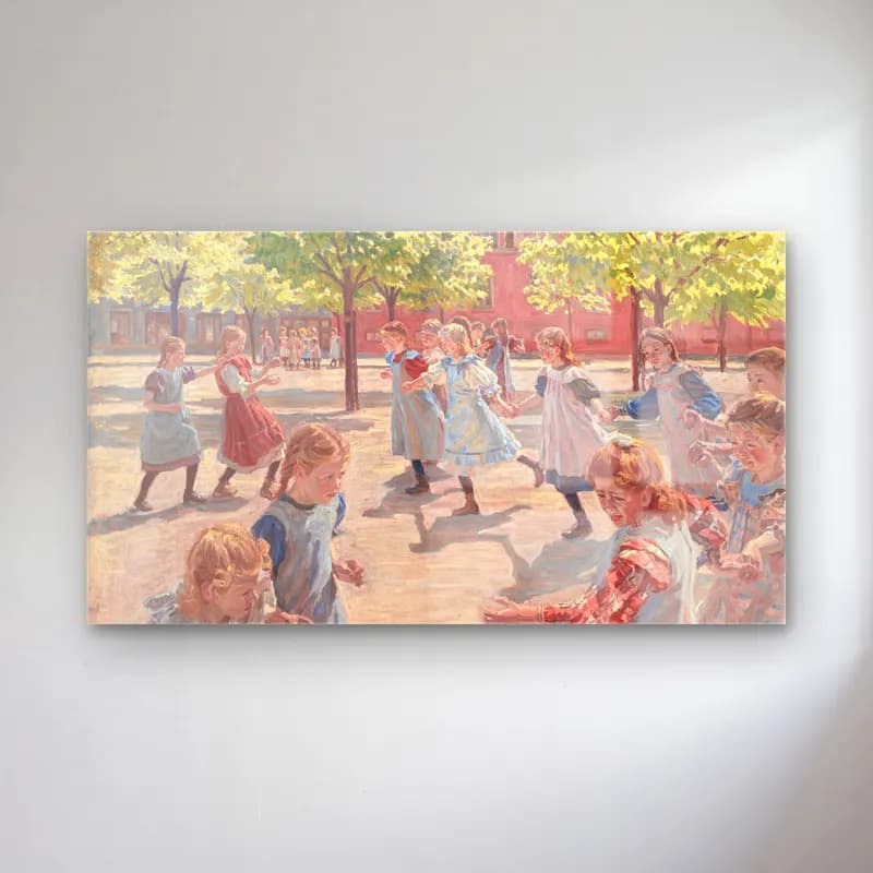 Peter Hansen – Playing Children, Meadow Square cam tablo — Peter Hansen – Playing Children, Meadow Square — empresyonist dansçılar