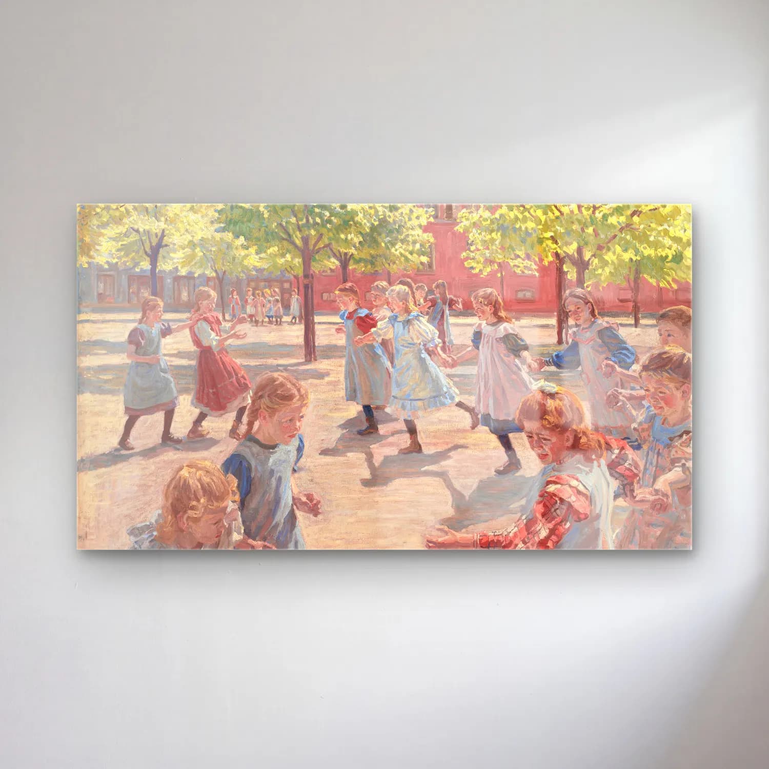 Peter Hansen – Playing Children, Meadow Square cam tablo — Peter Hansen – Playing Children, Meadow Square — empresyonist dansçılar