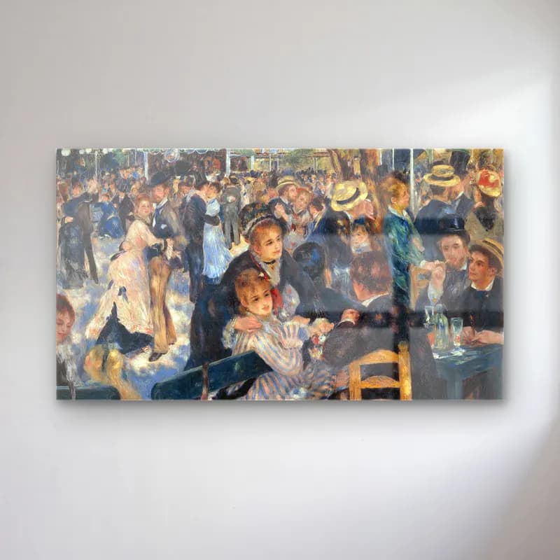 Pierre-Auguste Renoir – Bal du moulin de la Galette cam tablo — Pierre-Auguste Renoir – Bal du moulin de la Galette — empresyonist kalabalık cadde