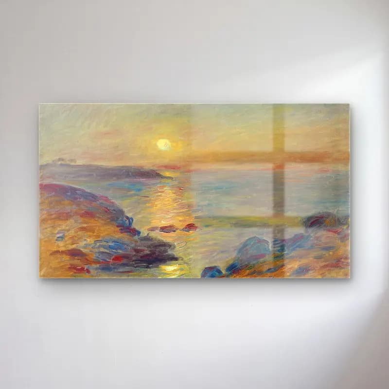 Pierre-Auguste Renoir – Coucher de soleil à Douarnenez cam tablo — Pierre-Auguste Renoir – Coucher de soleil à Douarnenez — empresyonist i̇talyan sahili