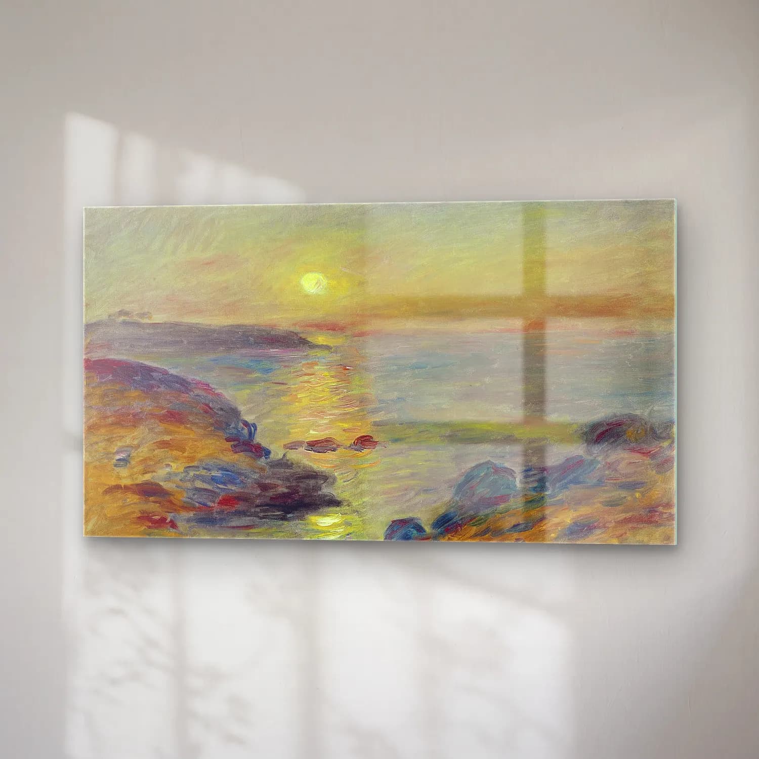 Pierre-Auguste Renoir – Coucher de soleil à Douarnenez cam tablo — sağ açıdan görünüm