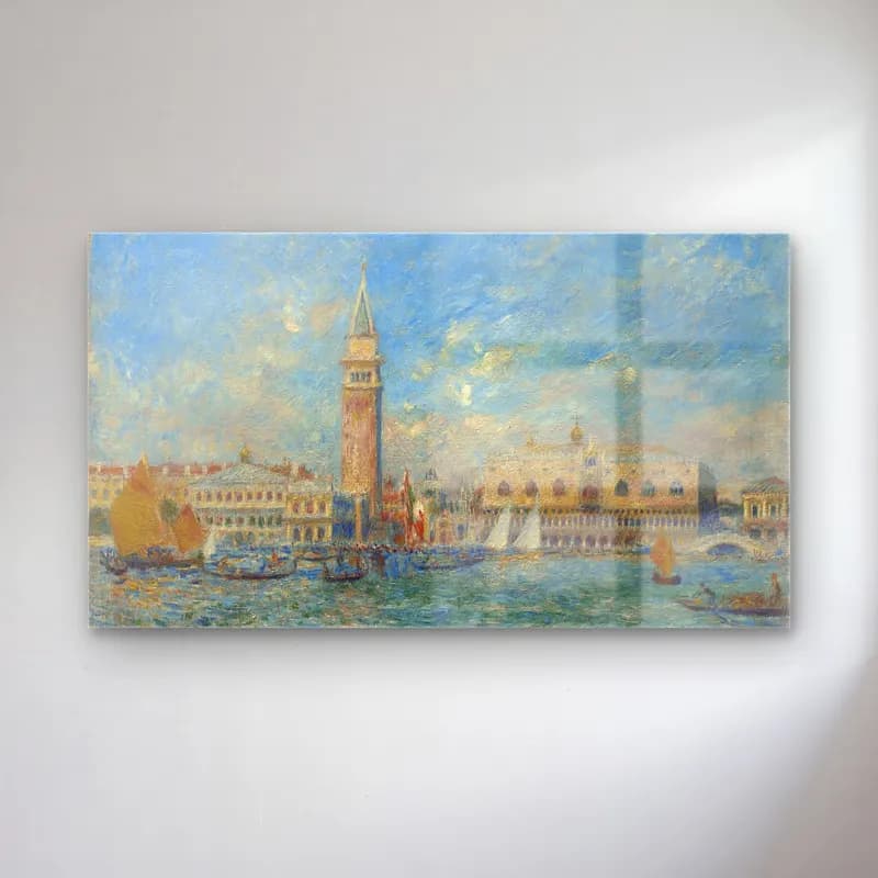 Pierre-Auguste Renoir – Doges Palace, Venice cam tablo — Pierre-Auguste Renoir – Doges Palace, Venice — empresyonist liman ve tekneler