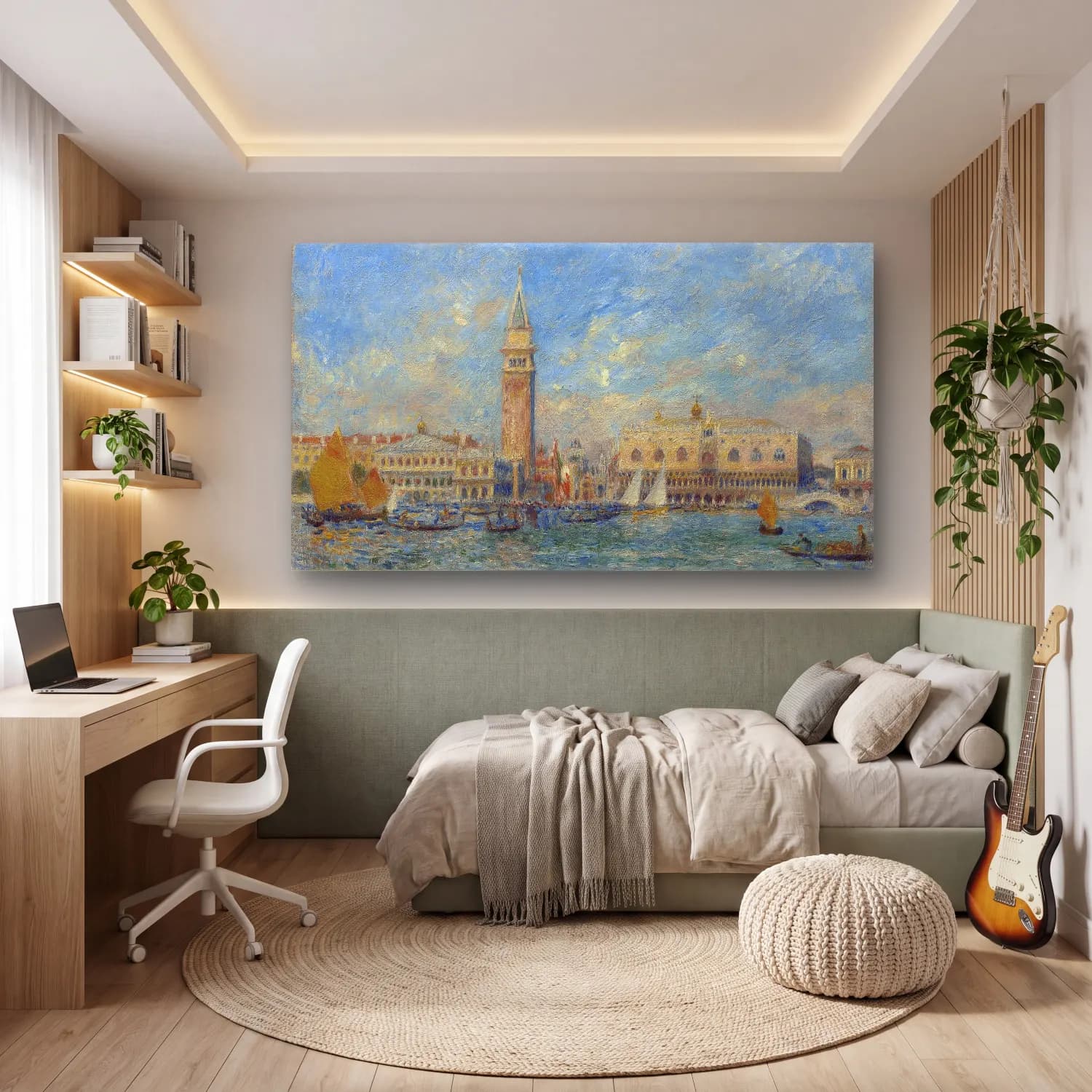 Pierre-Auguste Renoir – Doges Palace, Venice cam tablo — genç odasında