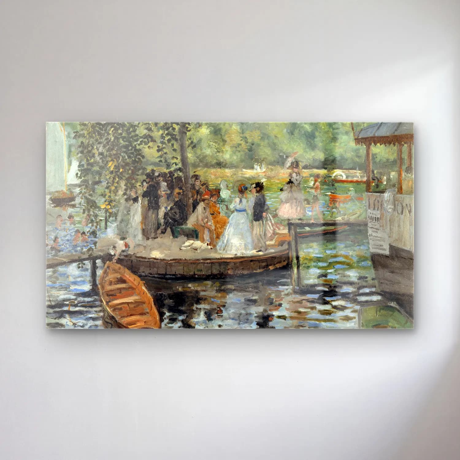 Pierre-Auguste Renoir – La Grenouillere cam tablo — Pierre-Auguste Renoir – La Grenouillere — empresyonist liman ve tekneler