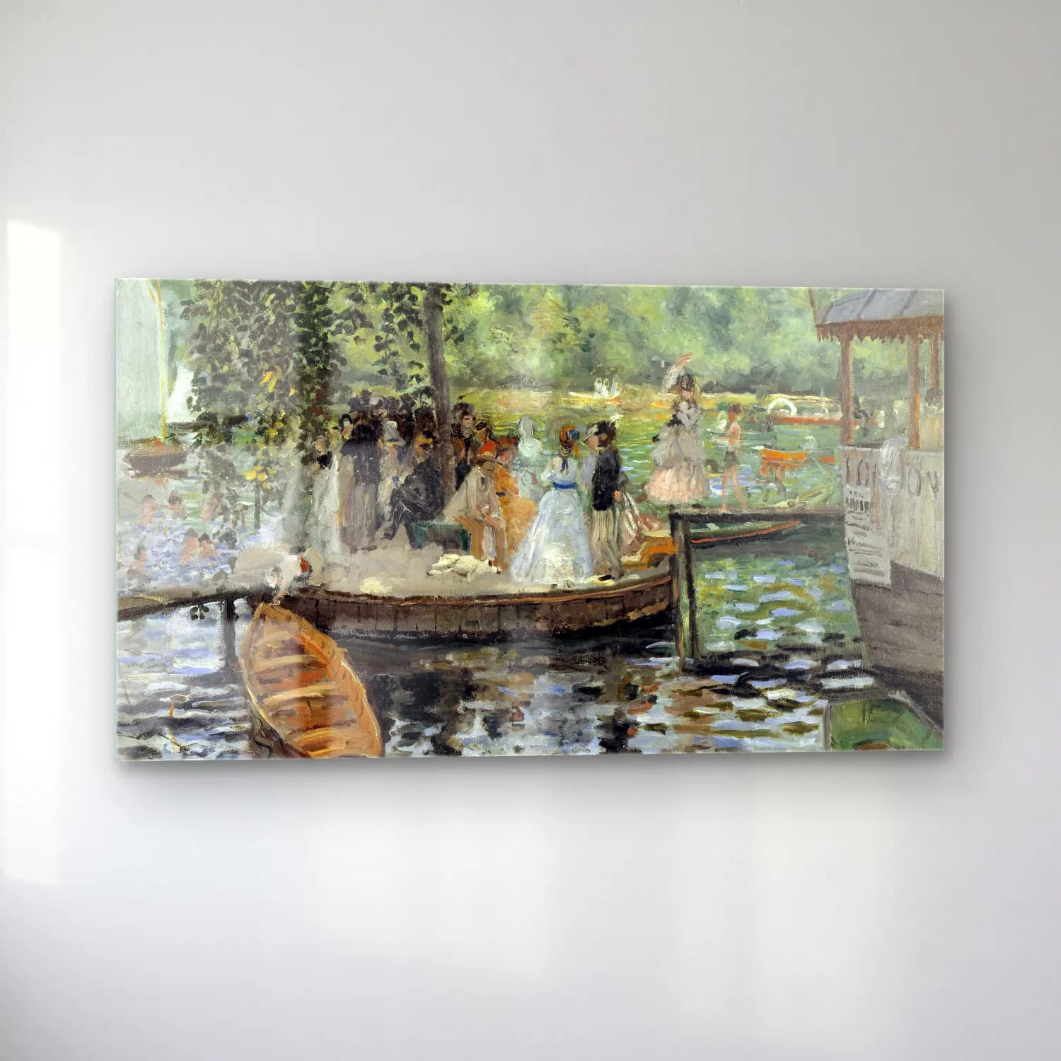 Pierre-Auguste Renoir – La Grenouillere cam tablo — sol açıdan görünüm