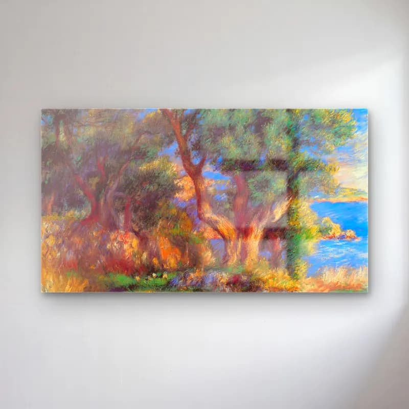 Pierre-Auguste Renoir – Landscape in Menton cam tablo — Pierre-Auguste Renoir – Landscape in Menton — empresyonist i̇talyan sahili