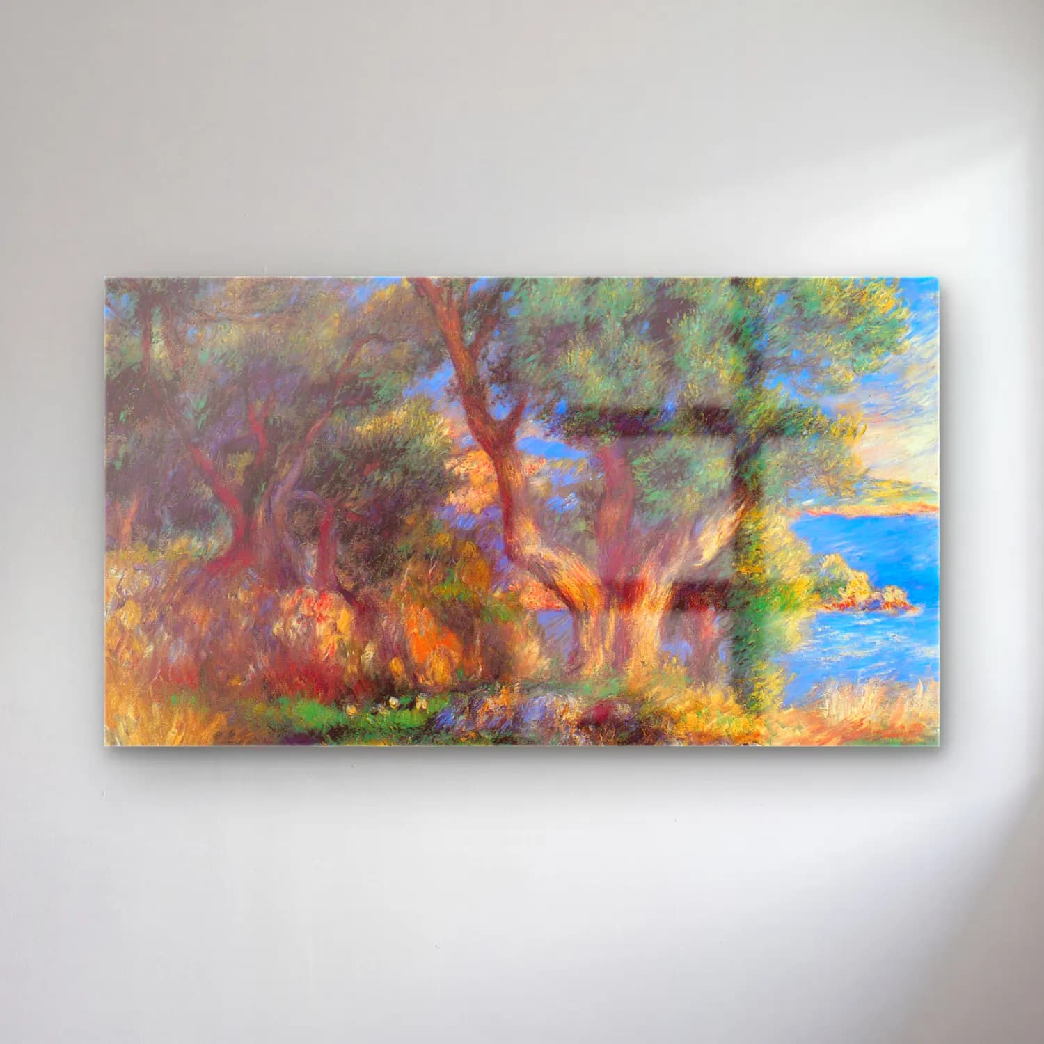 Pierre-Auguste Renoir – Landscape in Menton cam tablo — Pierre-Auguste Renoir – Landscape in Menton — empresyonist i̇talyan sahili