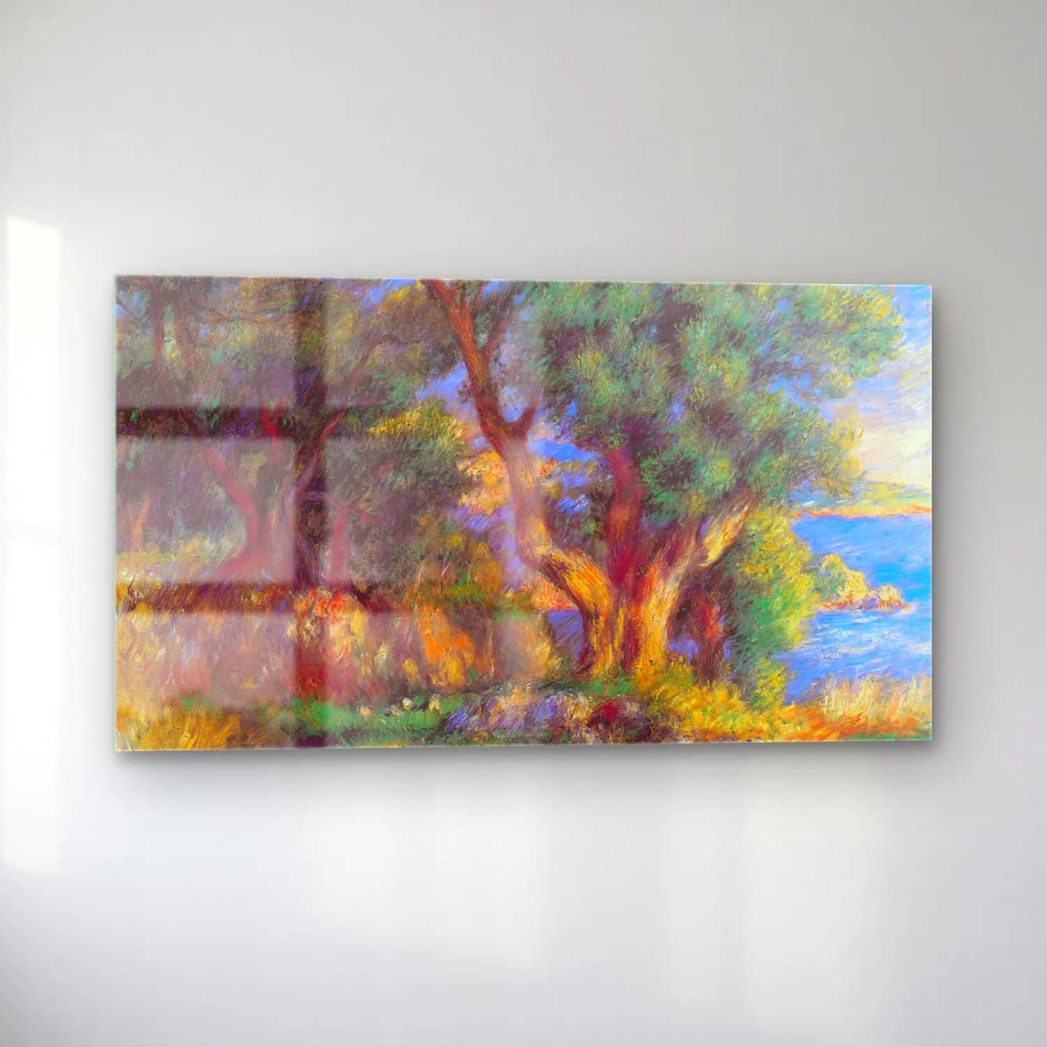 Pierre-Auguste Renoir – Landscape in Menton cam tablo — sol açıdan görünüm