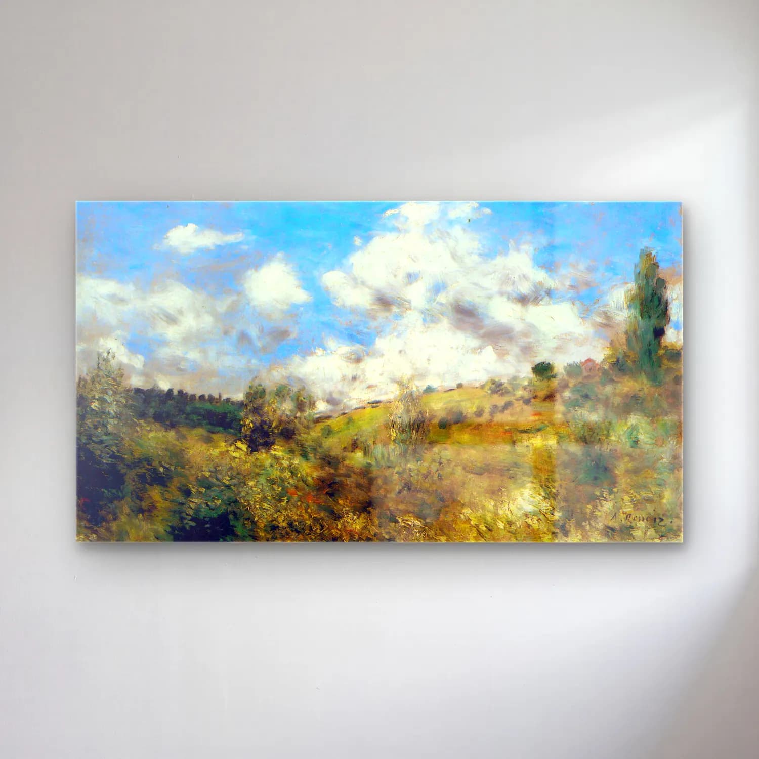 Pierre-Auguste Renoir – Landscape cam tablo — Pierre-Auguste Renoir – Landscape — empresyonist bulutlu gökyüzü