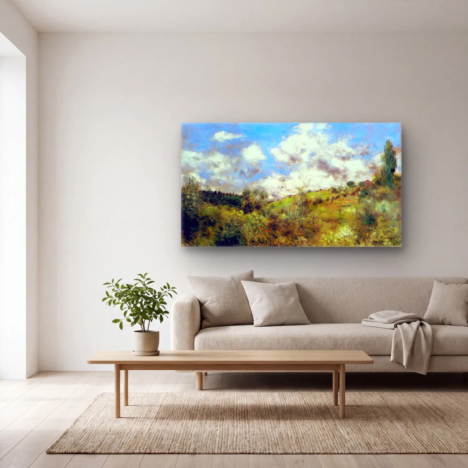 Pierre-Auguste Renoir – Landscape cam tablo — açık renk salonda