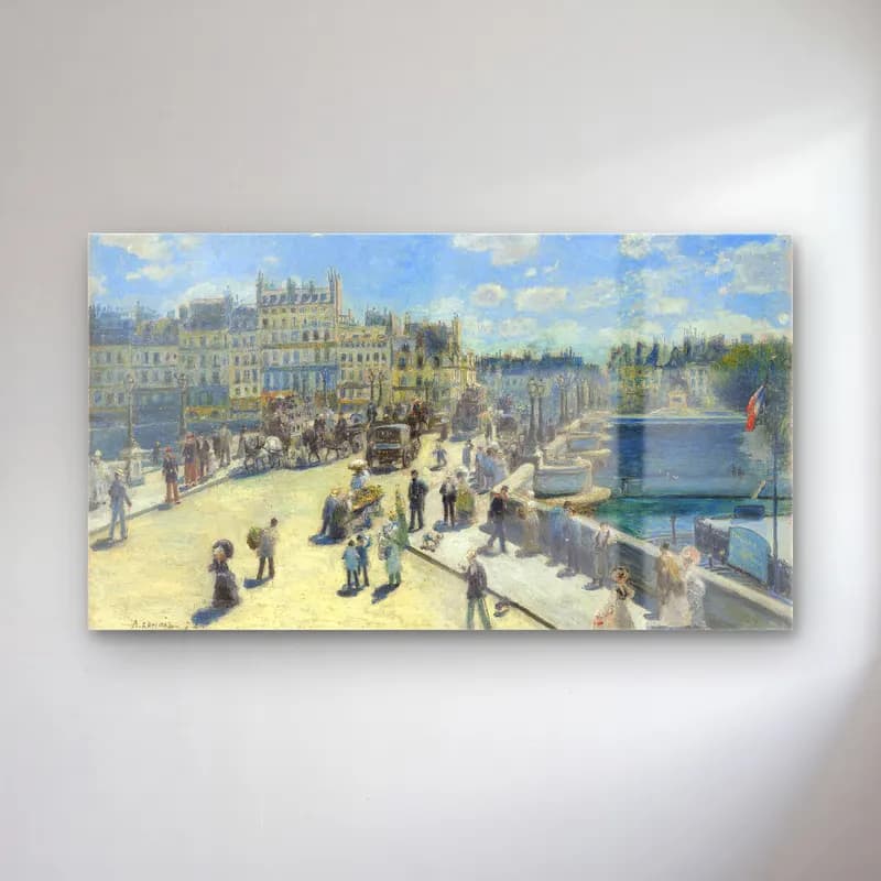 Pierre-Auguste Renoir – Le Pont-Neuf cam tablo — Pierre-Auguste Renoir – Le Pont-Neuf — empresyonist kalabalık cadde