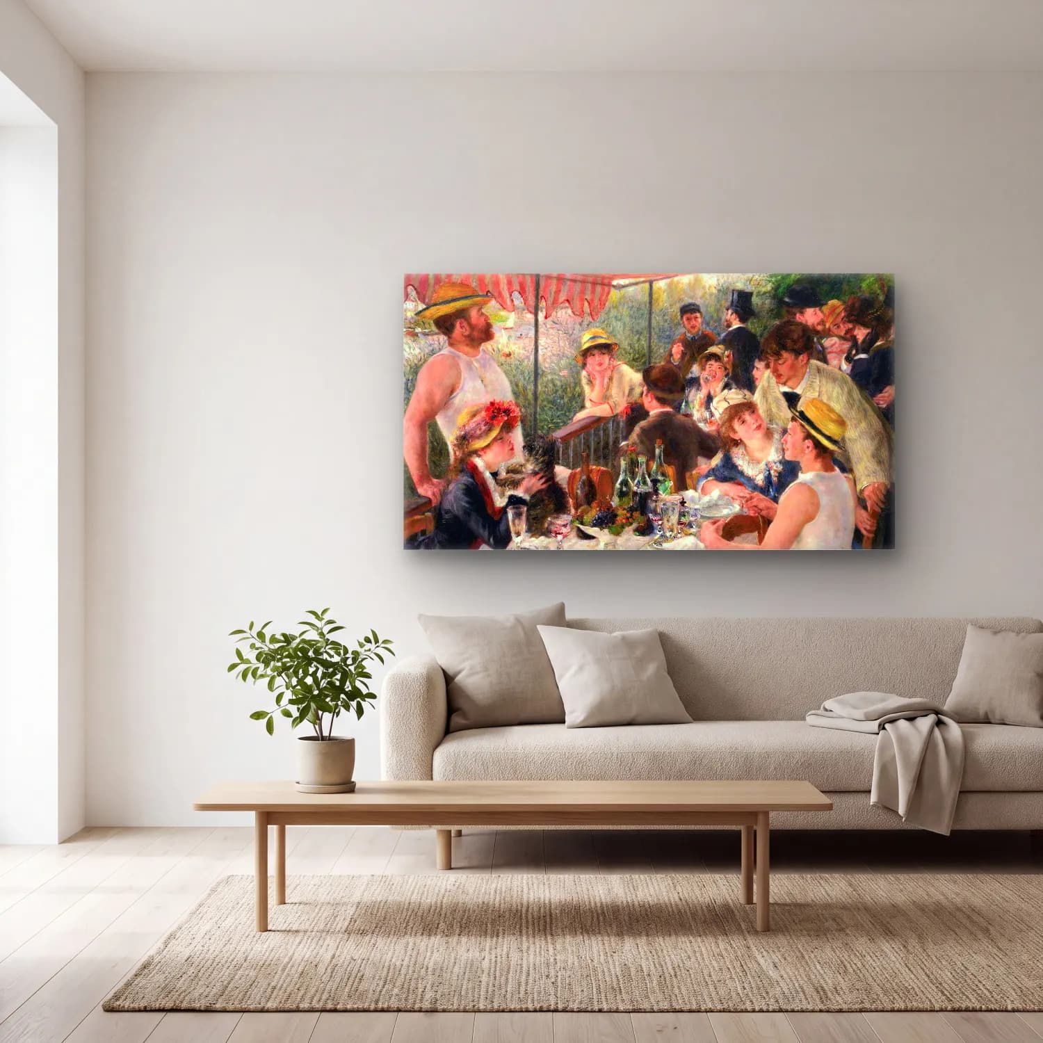 Pierre-Auguste Renoir – Luncheon of the boating party cam tablo — açık renk salonda