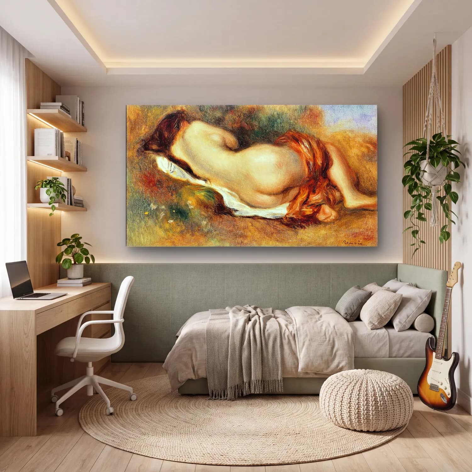 Pierre-Auguste Renoir – Nu couché cam tablo — genç odasında