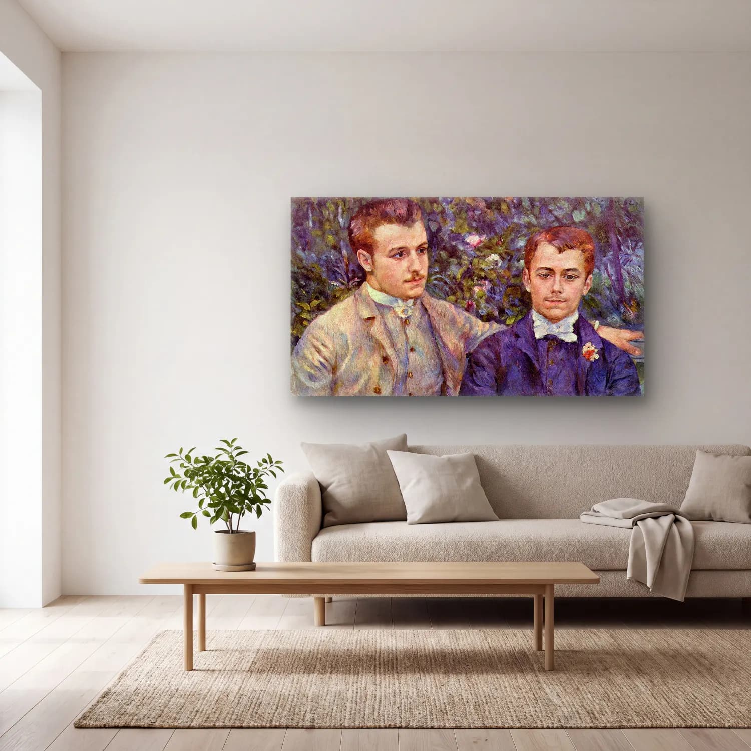 Pierre-Auguste Renoir – Portrait Charles & Georges Durand-Ruel cam tablo — açık renk salonda